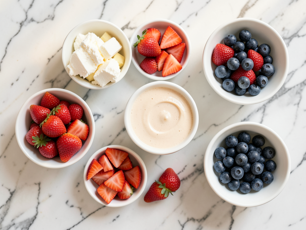 Red, White and Blue Cheesecake Salad