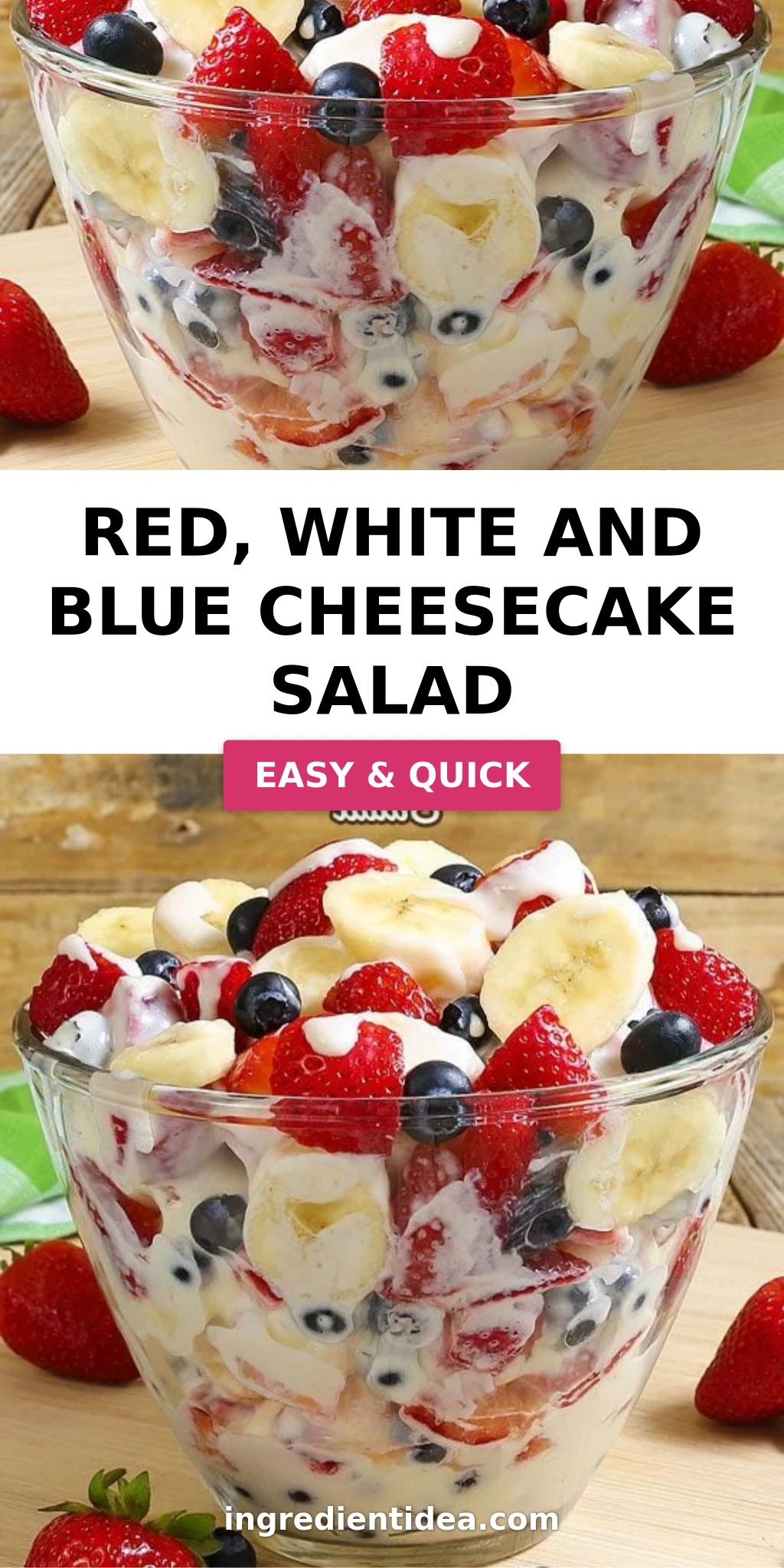 Red, White and Blue Cheesecake Salad