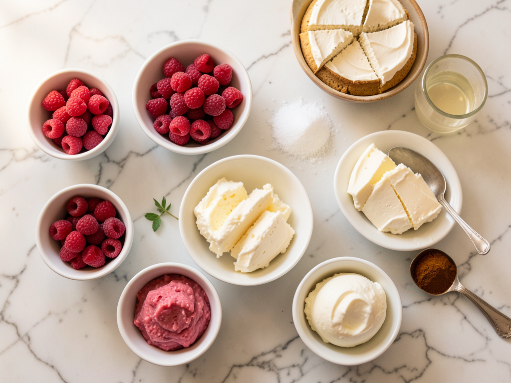 Raspberry cheesecake (no bake)