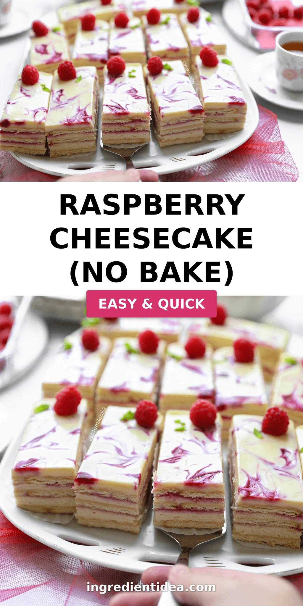 Raspberry cheesecake (no bake)
