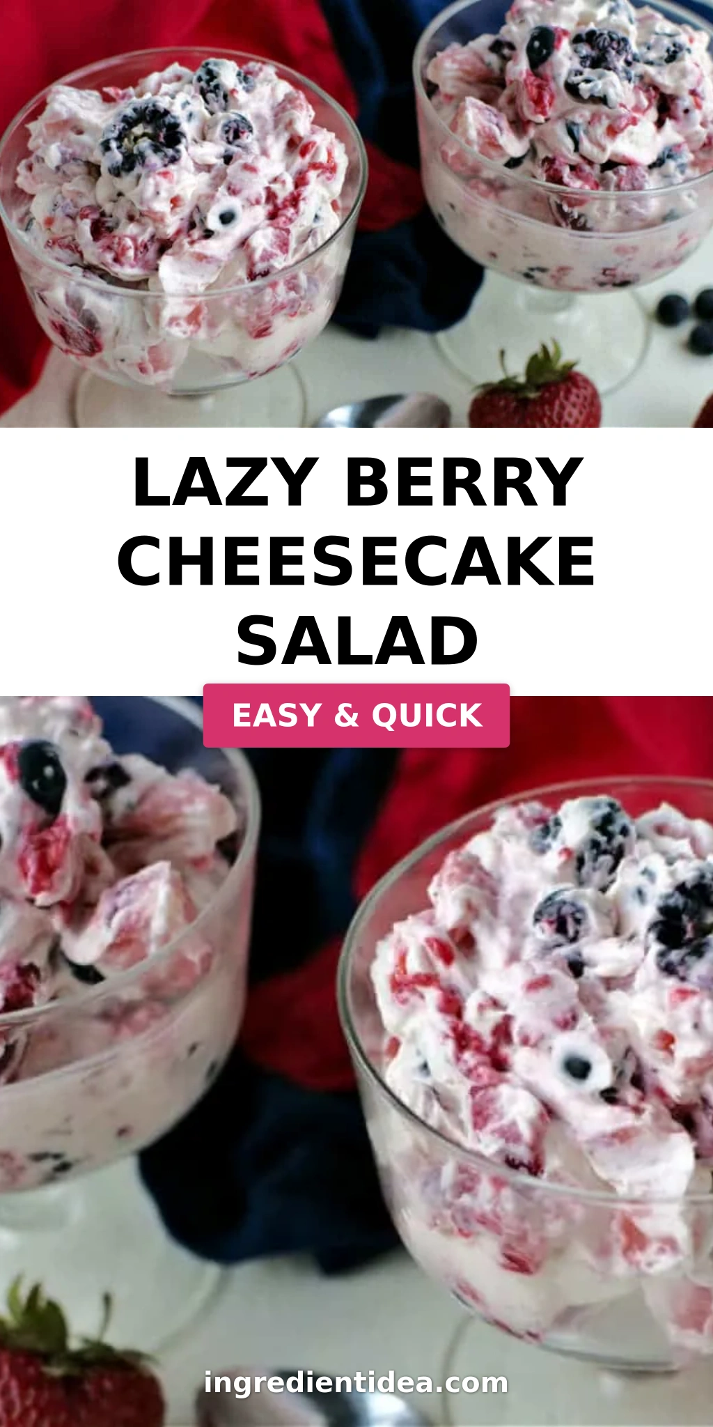 Lazy Berry Cheesecake Salad