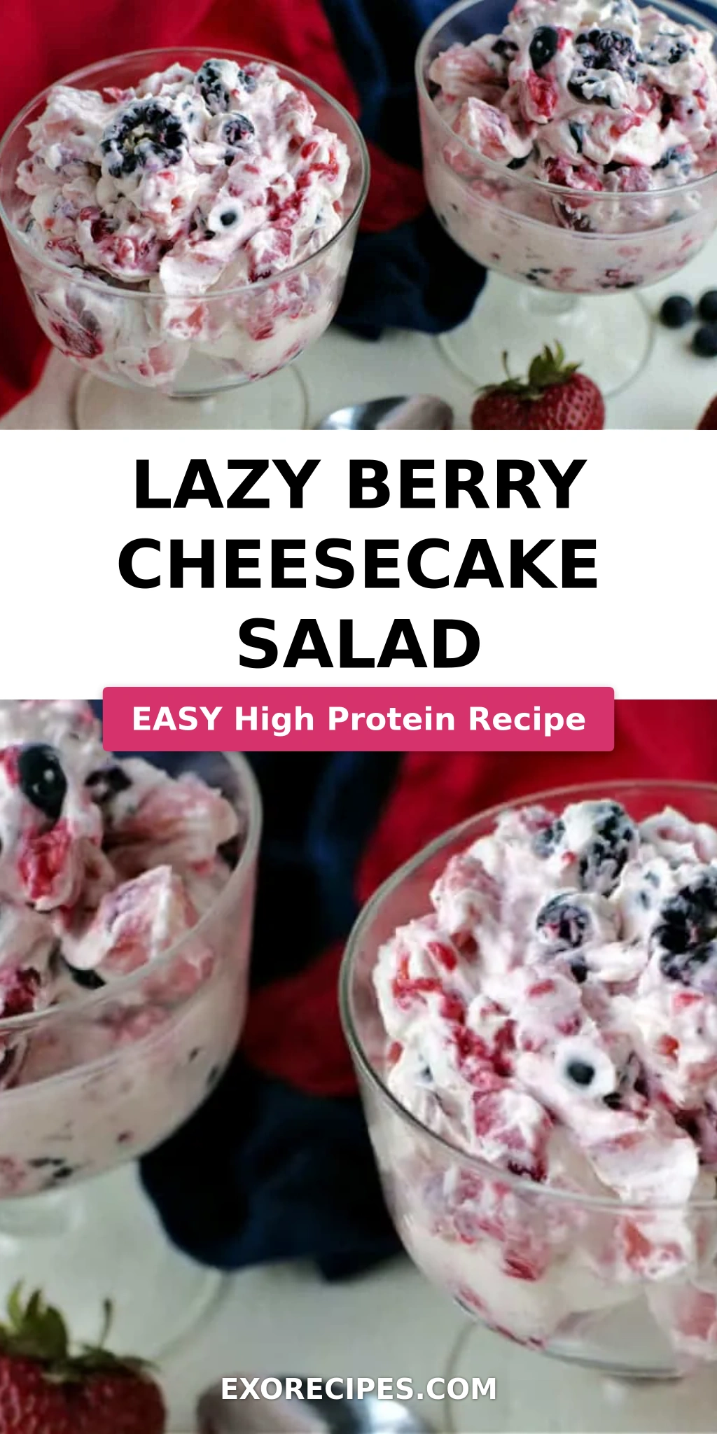 Lazy Berry Cheesecake Salad