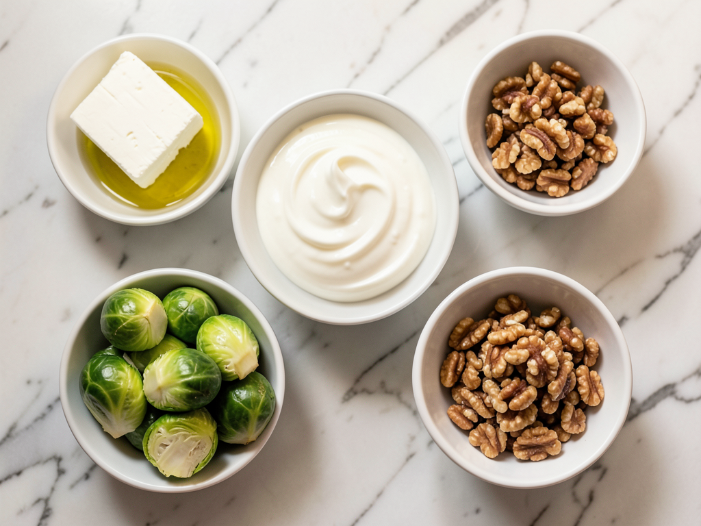 Roasted Brussels Sprouts with Whipped Feta, Hot Honey & Crunchy Walnuts