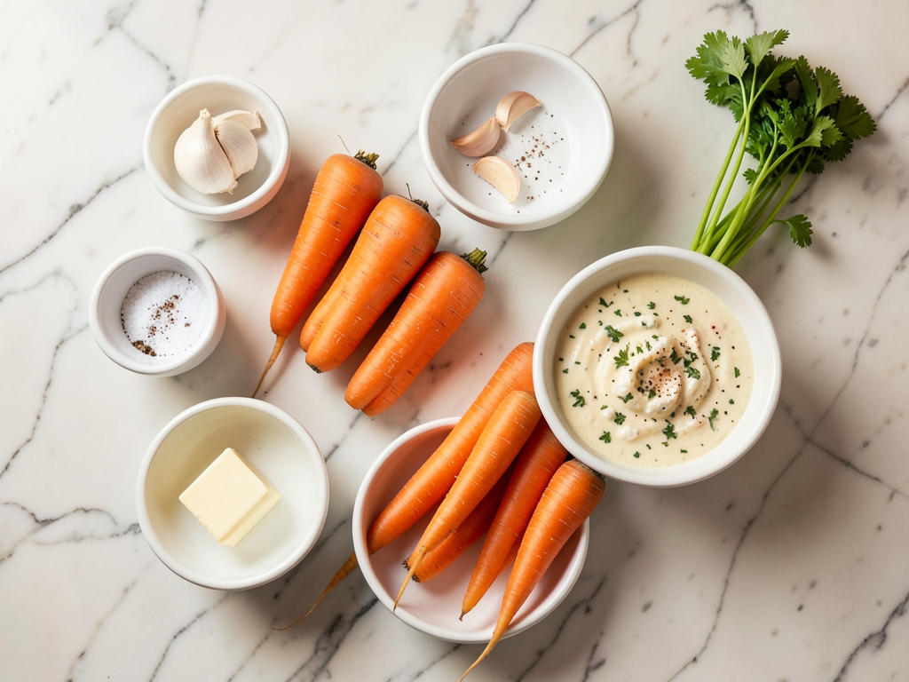 Roasted Garlic Butter Carrots with Lemon Herb Feta Sauce