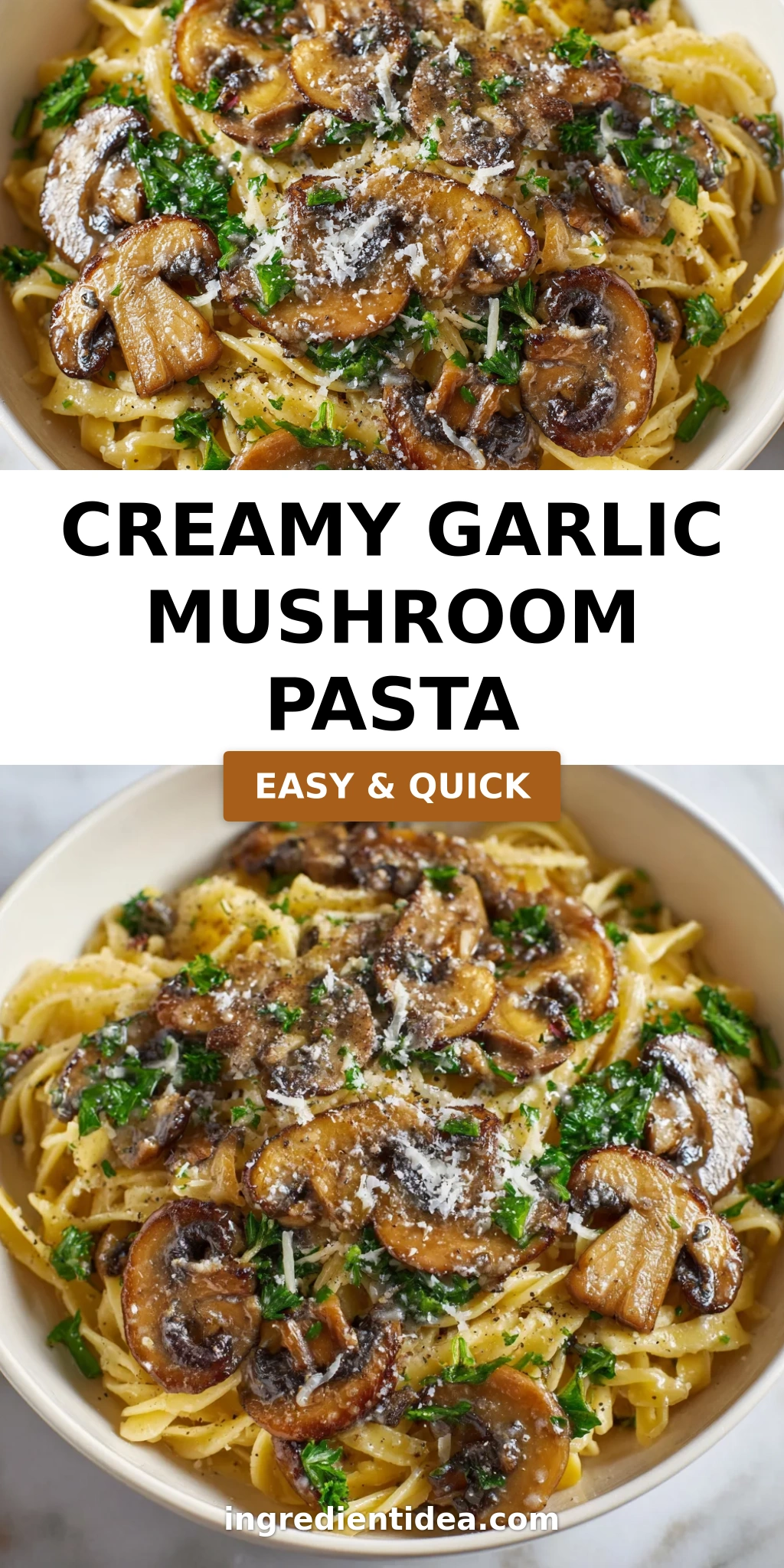 Creamy Garlic Mushroom Pasta