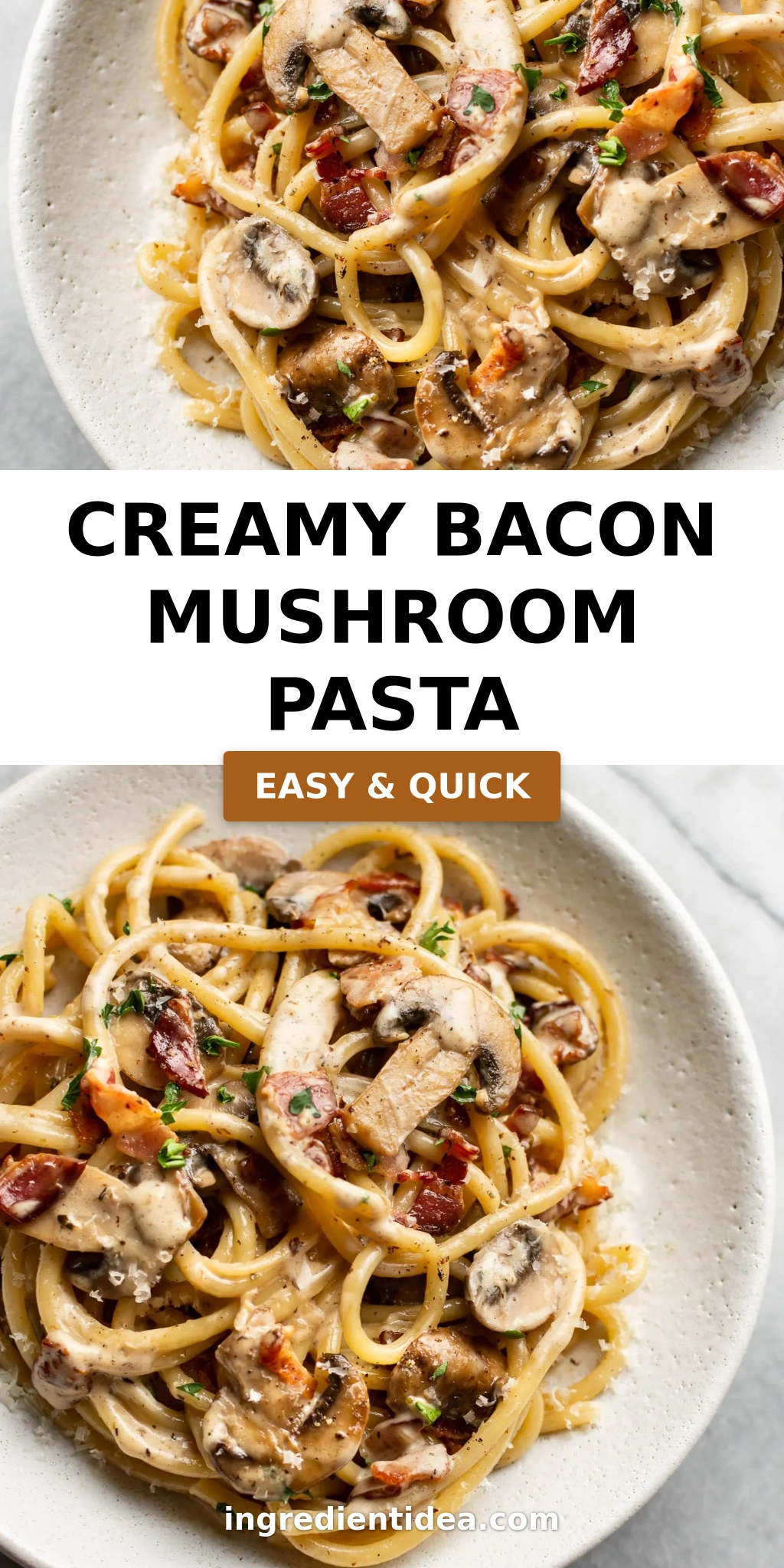 Creamy Bacon Mushroom Pasta