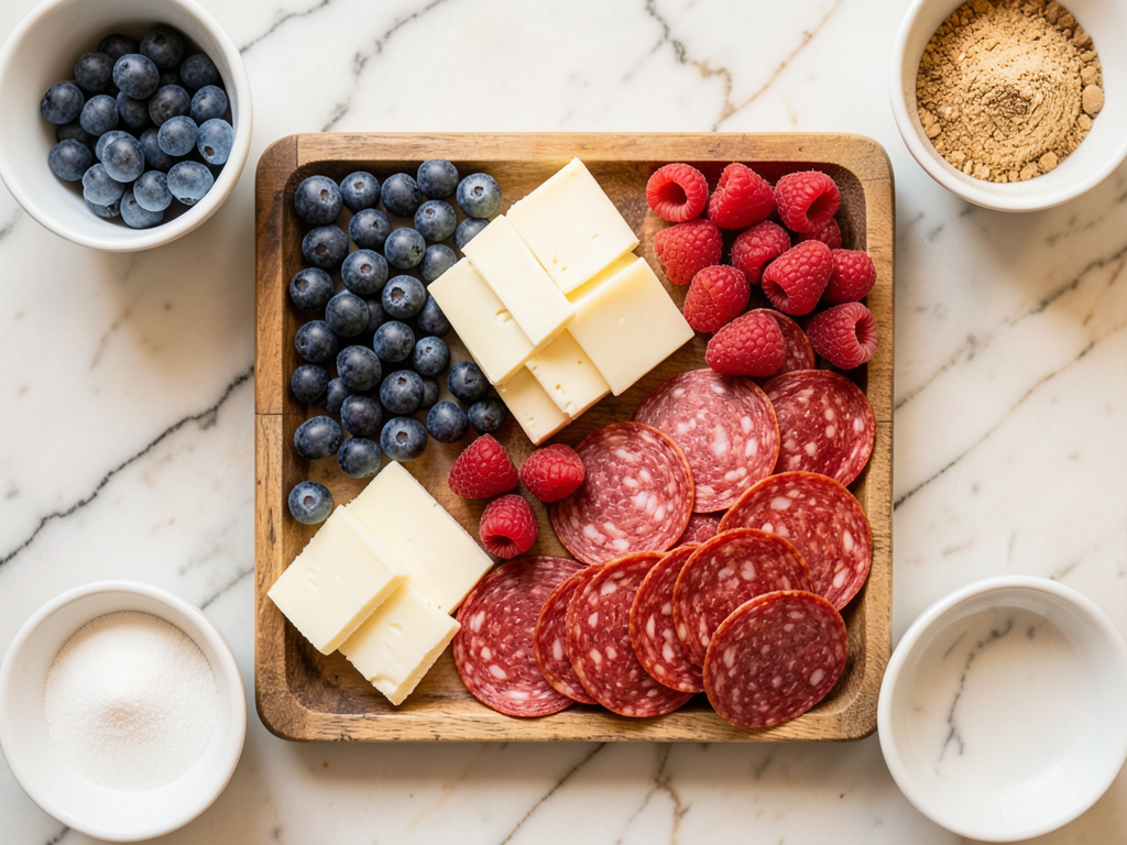 Easy American Flag Charcuterie Board for Parties