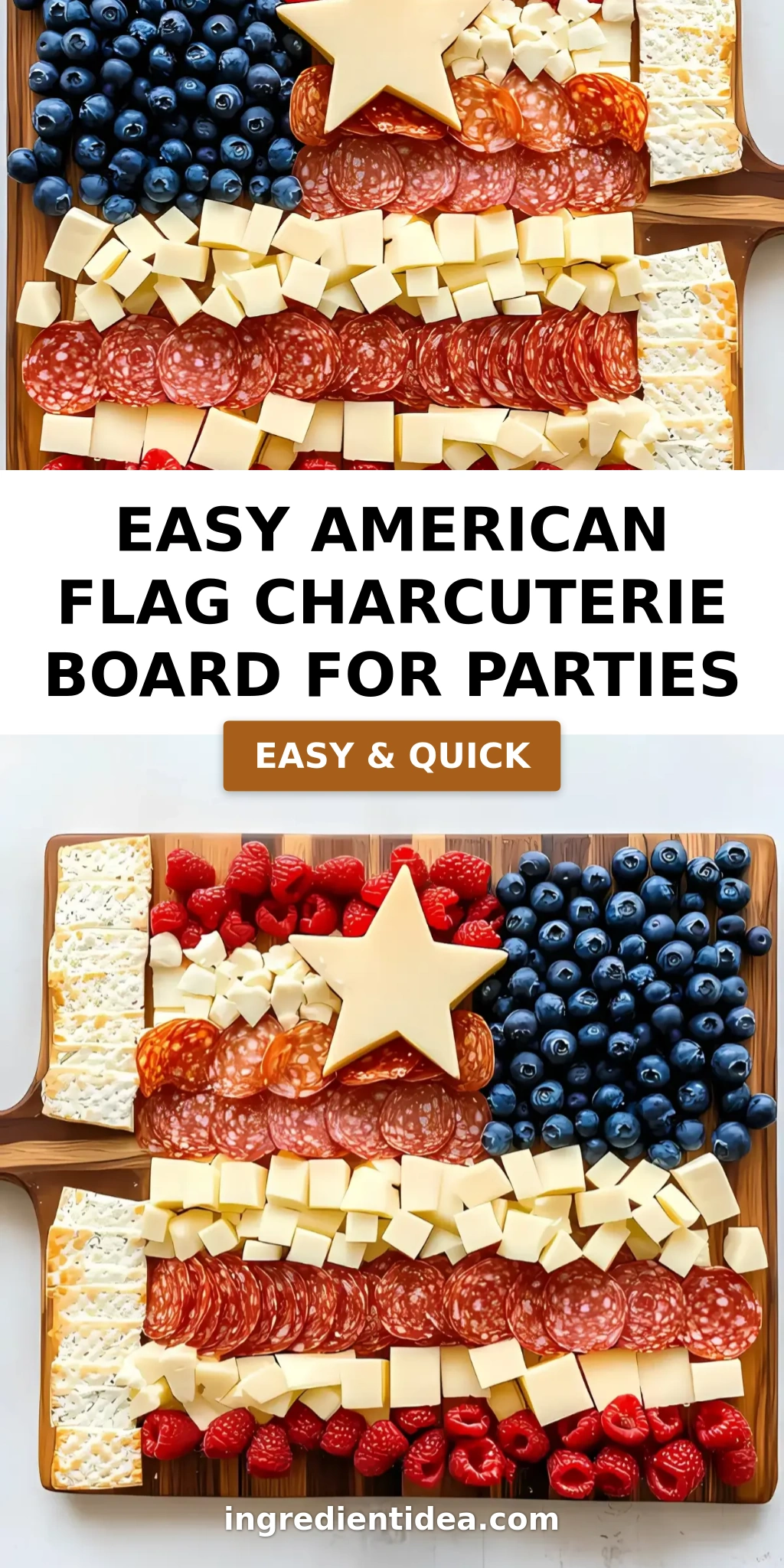 Easy American Flag Charcuterie Board for Parties