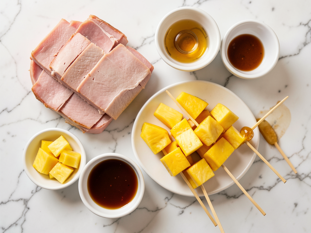 Hawaiian Ham and Pineapple Skewers