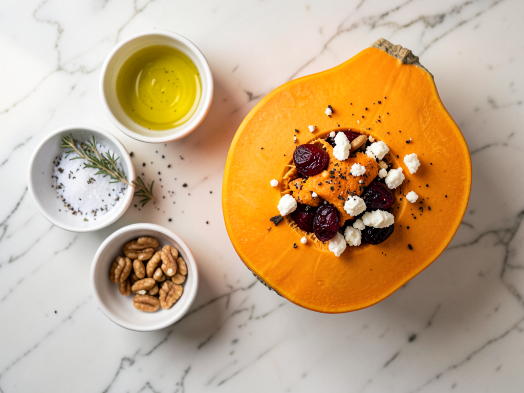 Roasted Butternut Squash with Feta, Walnuts & Balsamic-Glazed Cranberries