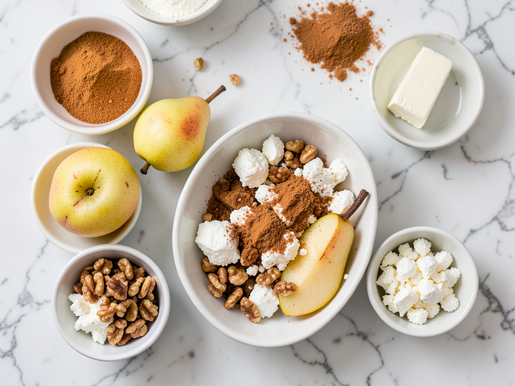 Roasted Pears with Whipped Feta, Hot Honey & Crunchy Walnuts