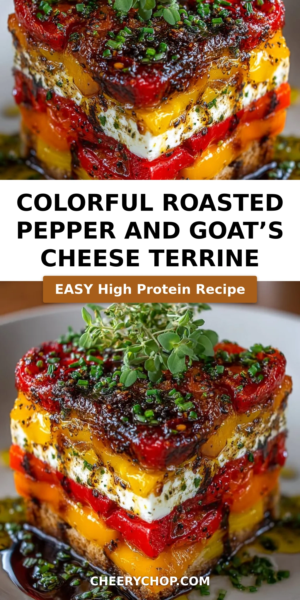 Colorful Roasted Pepper and Goat’s Cheese Terrine