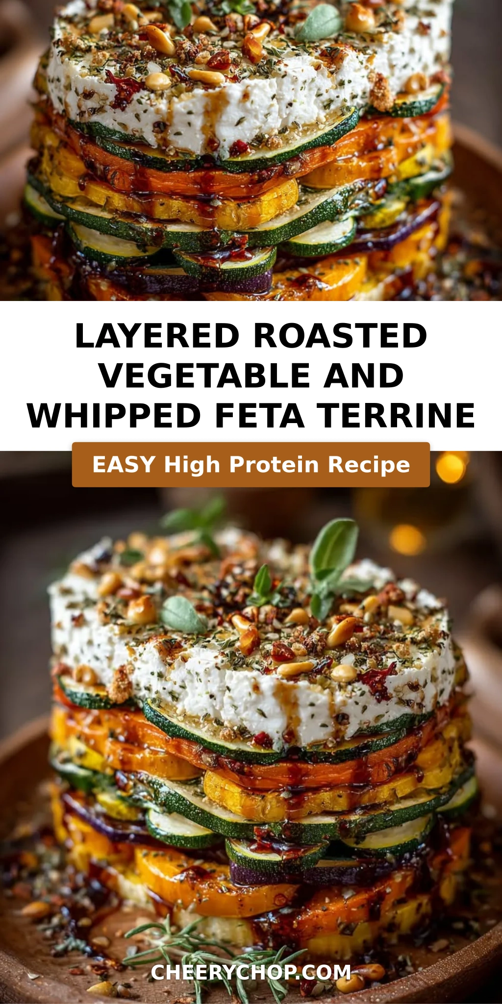 Layered Roasted Vegetable and Whipped Feta Terrine