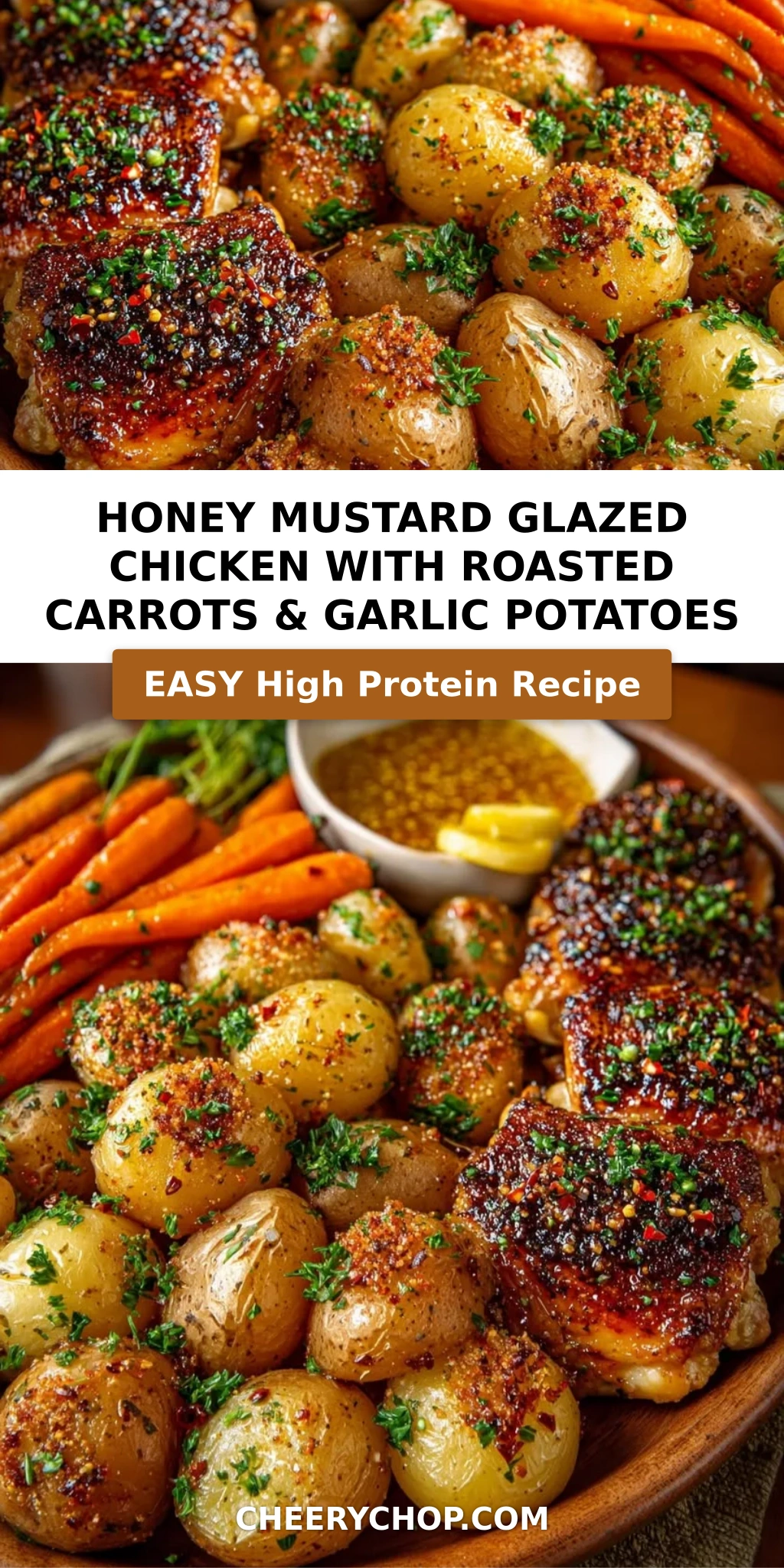 Honey Mustard Glazed Chicken with Roasted Carrots & Garlic Potatoes