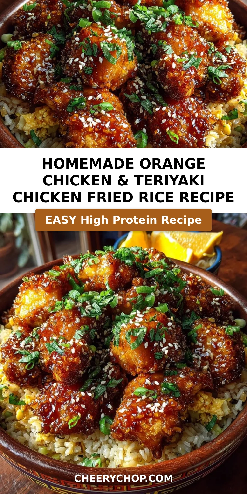 Homemade Orange Chicken & Teriyaki Chicken Fried Rice Recipe