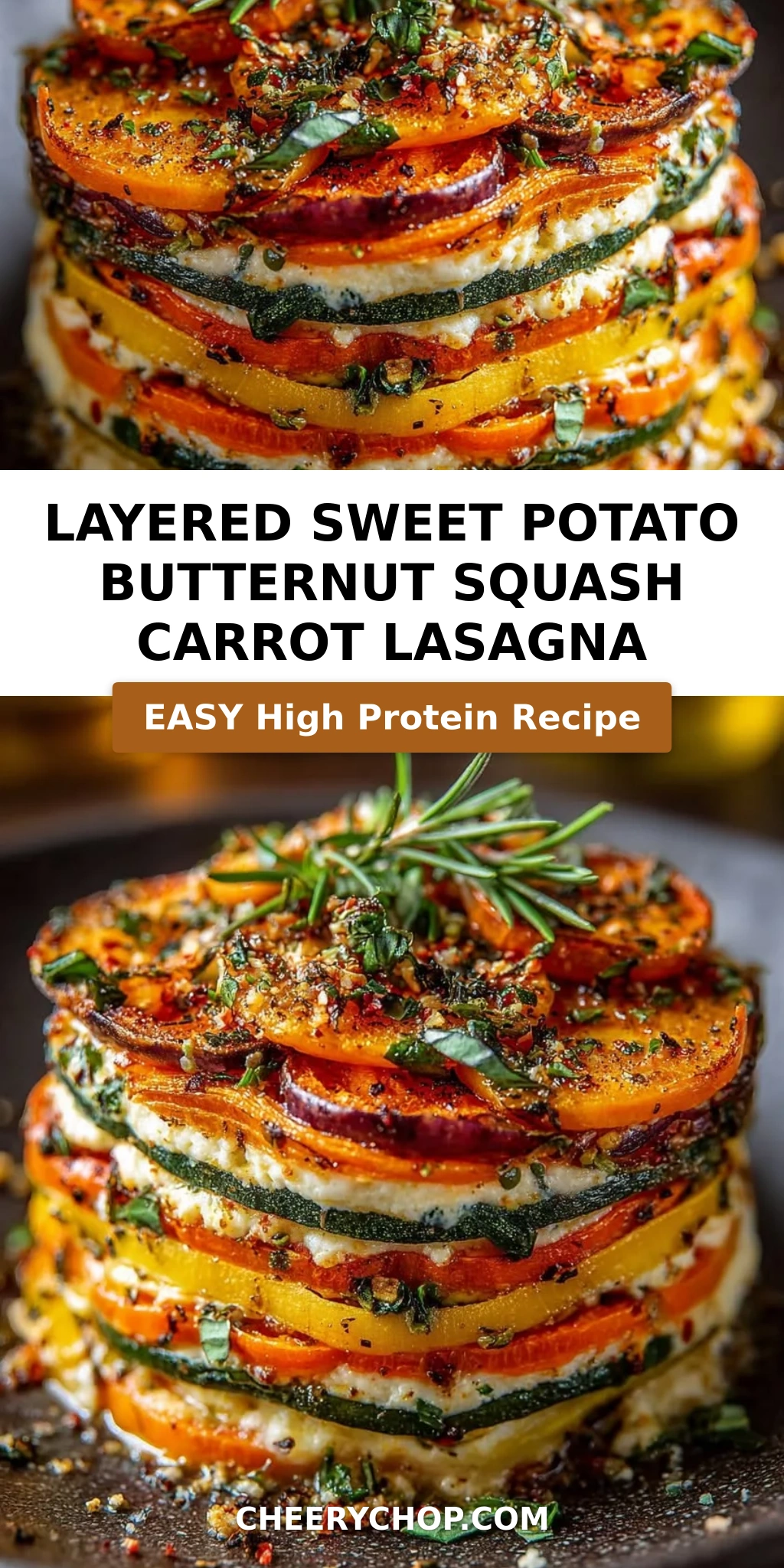 Layered Sweet Potato Butternut Squash Carrot Lasagna