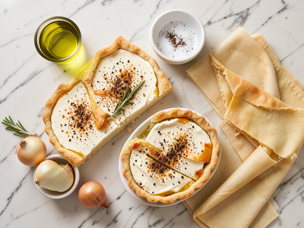 Peach Brie Pastry Tarts with Peppered Rosemary Honey