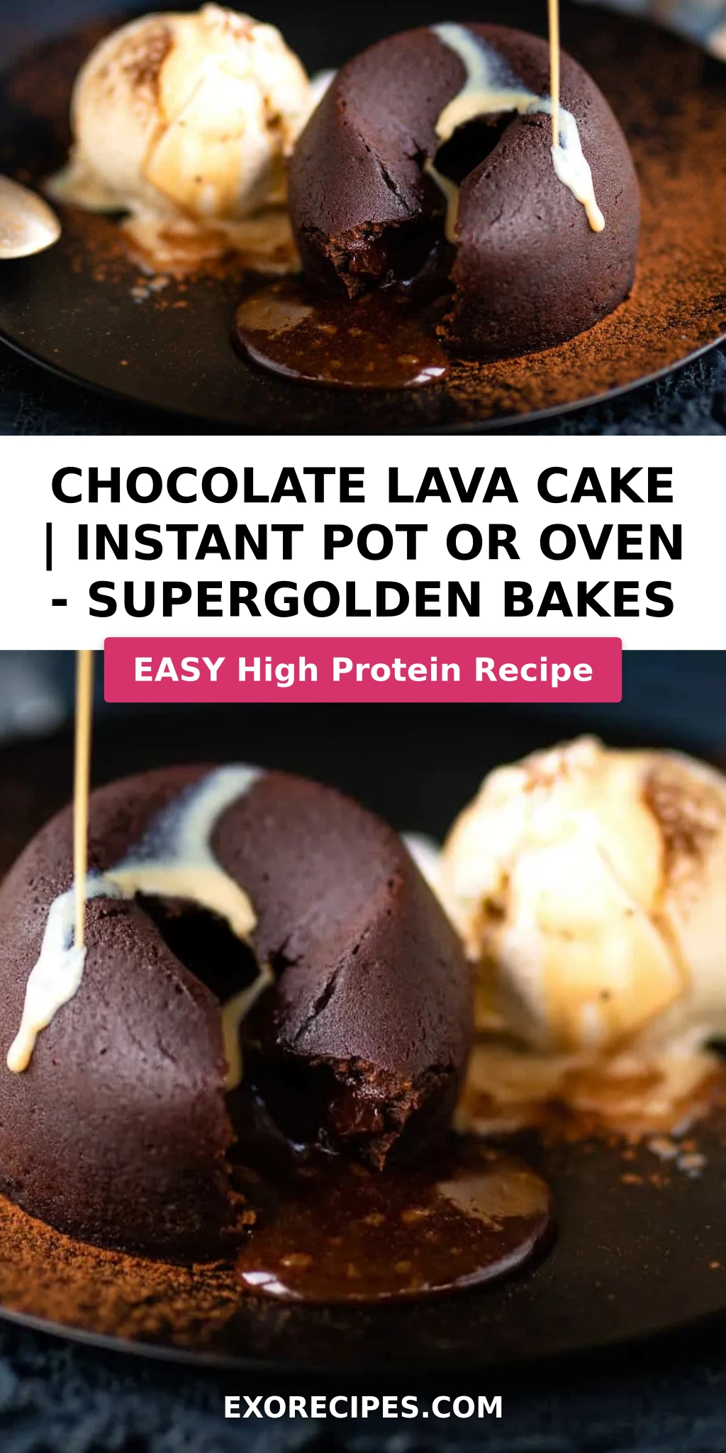Chocolate Lava Cake | Instant Pot or Oven - Supergolden Bakes