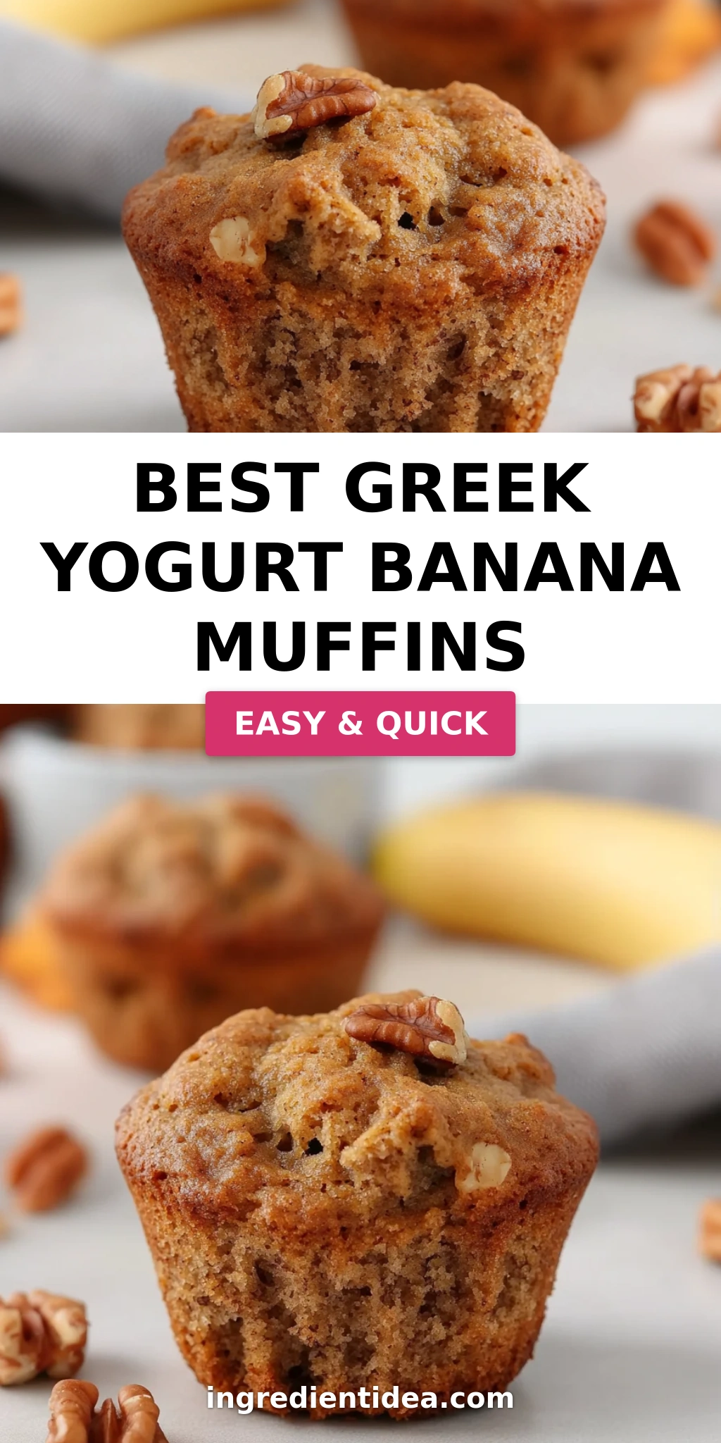 Best Greek Yogurt Banana Muffins