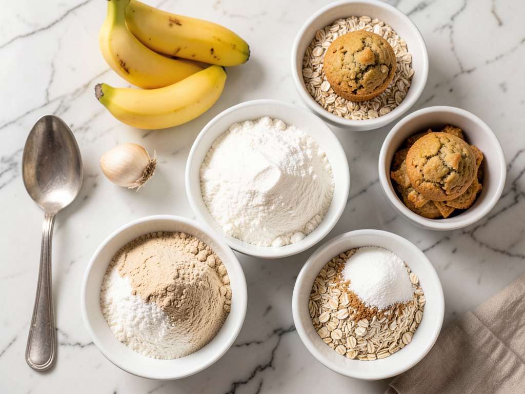 Healthy Banana Oatmeal Muffins