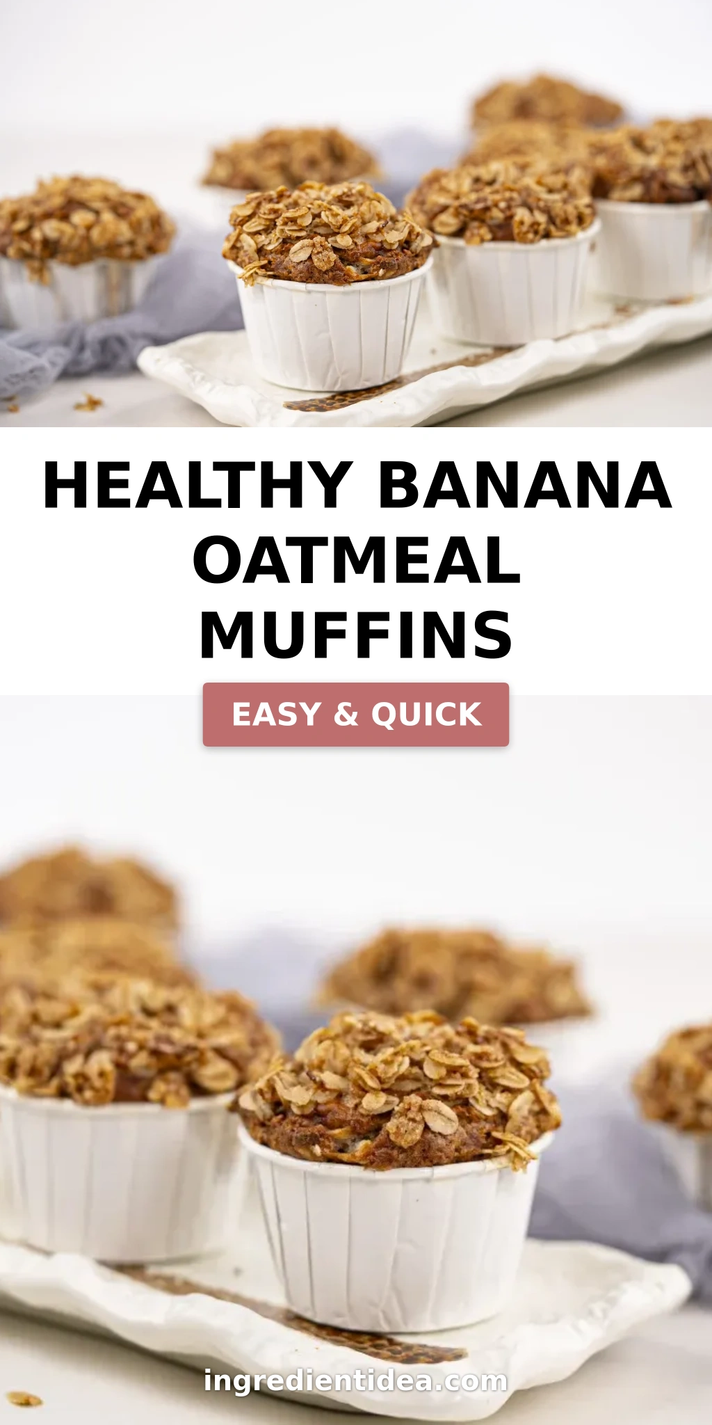 Healthy Banana Oatmeal Muffins