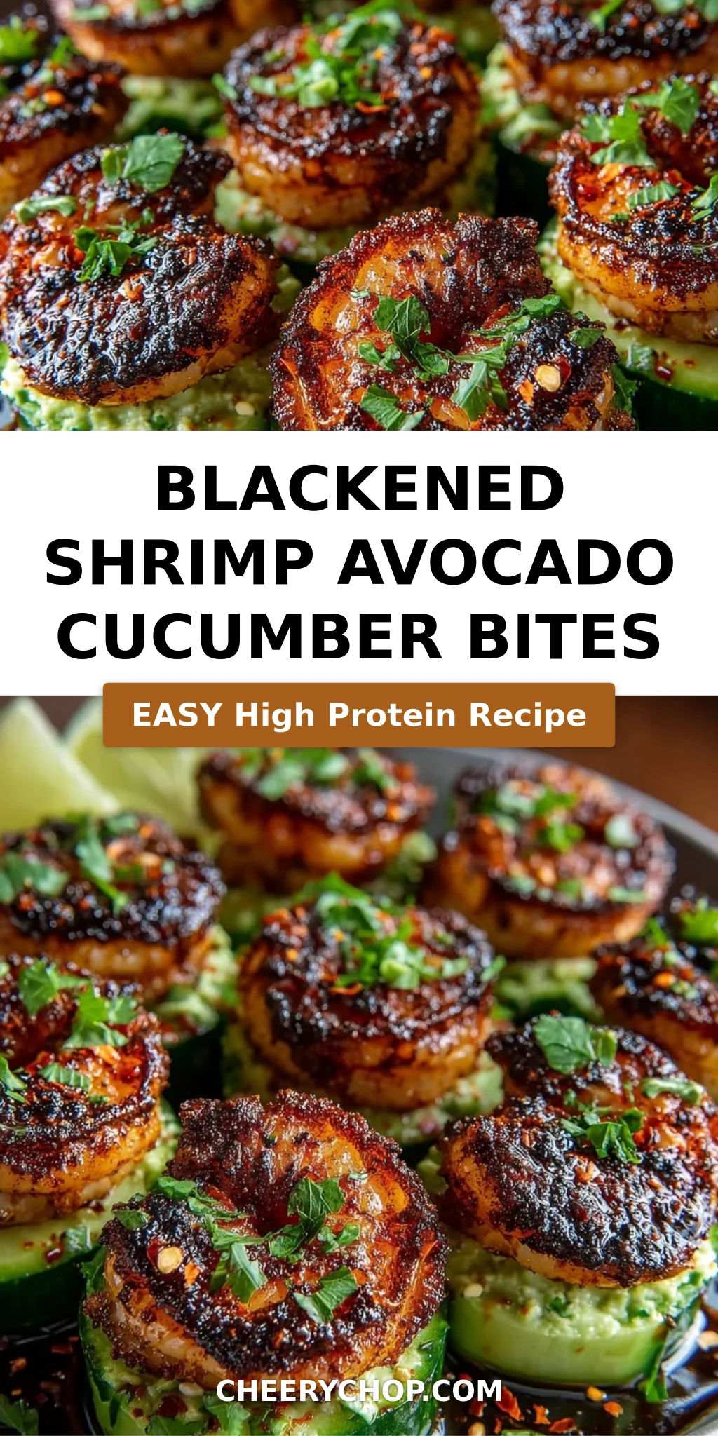 Blackened Shrimp Avocado Cucumber Bites
