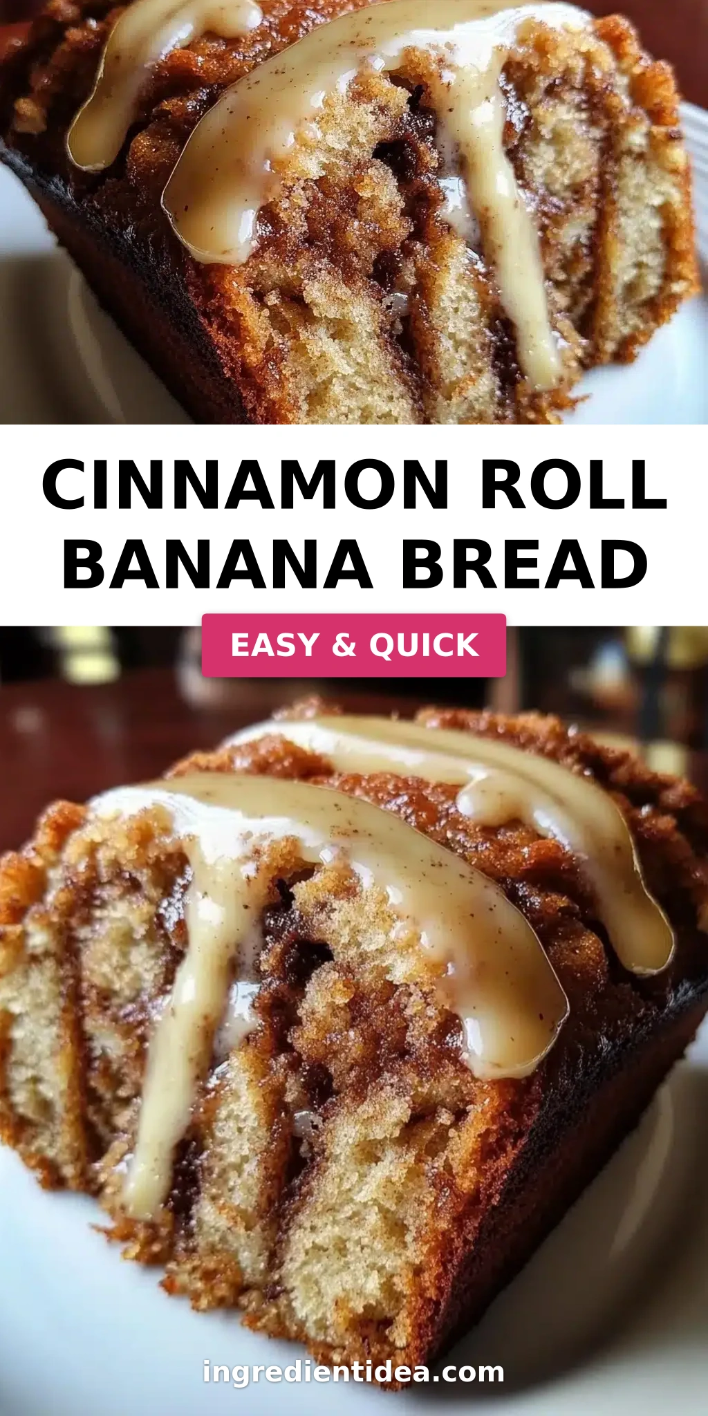 Cinnamon Roll Banana Bread