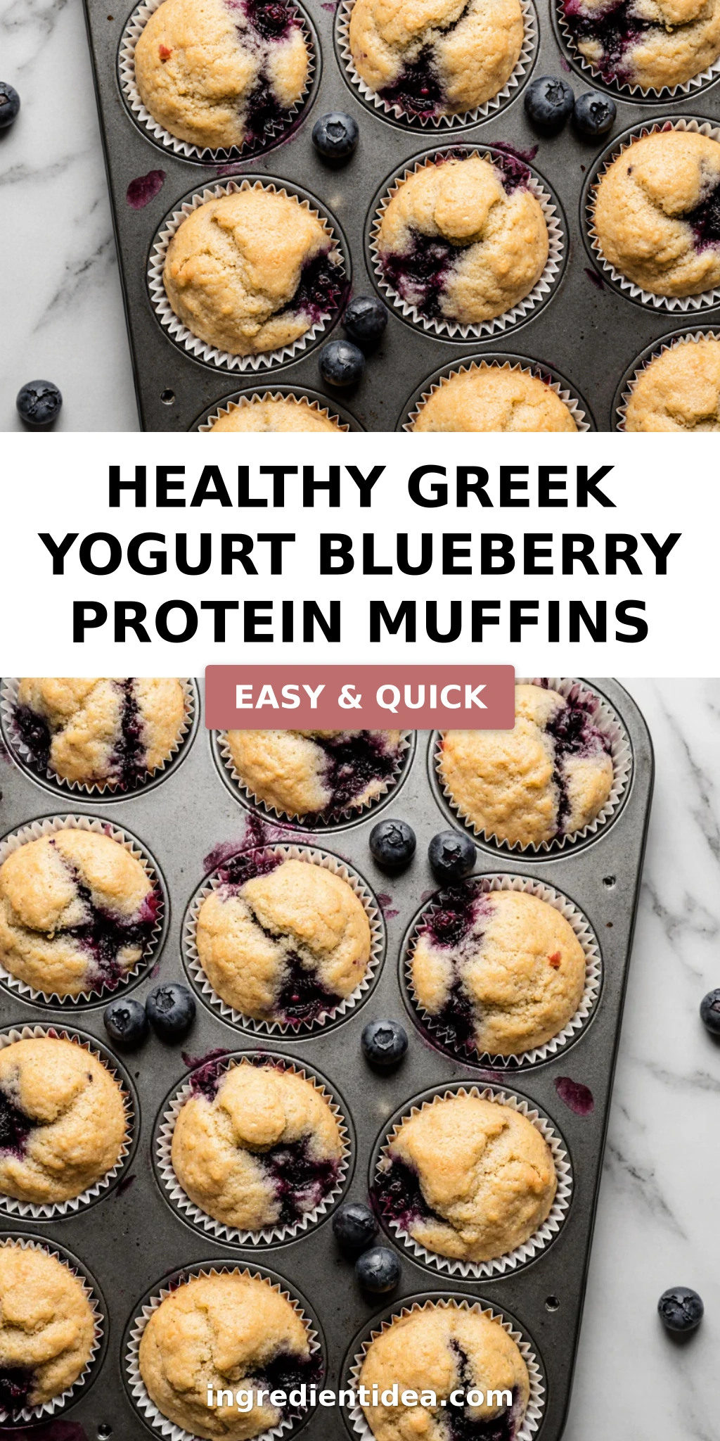 Healthy Greek Yogurt Blueberry Protein Muffins