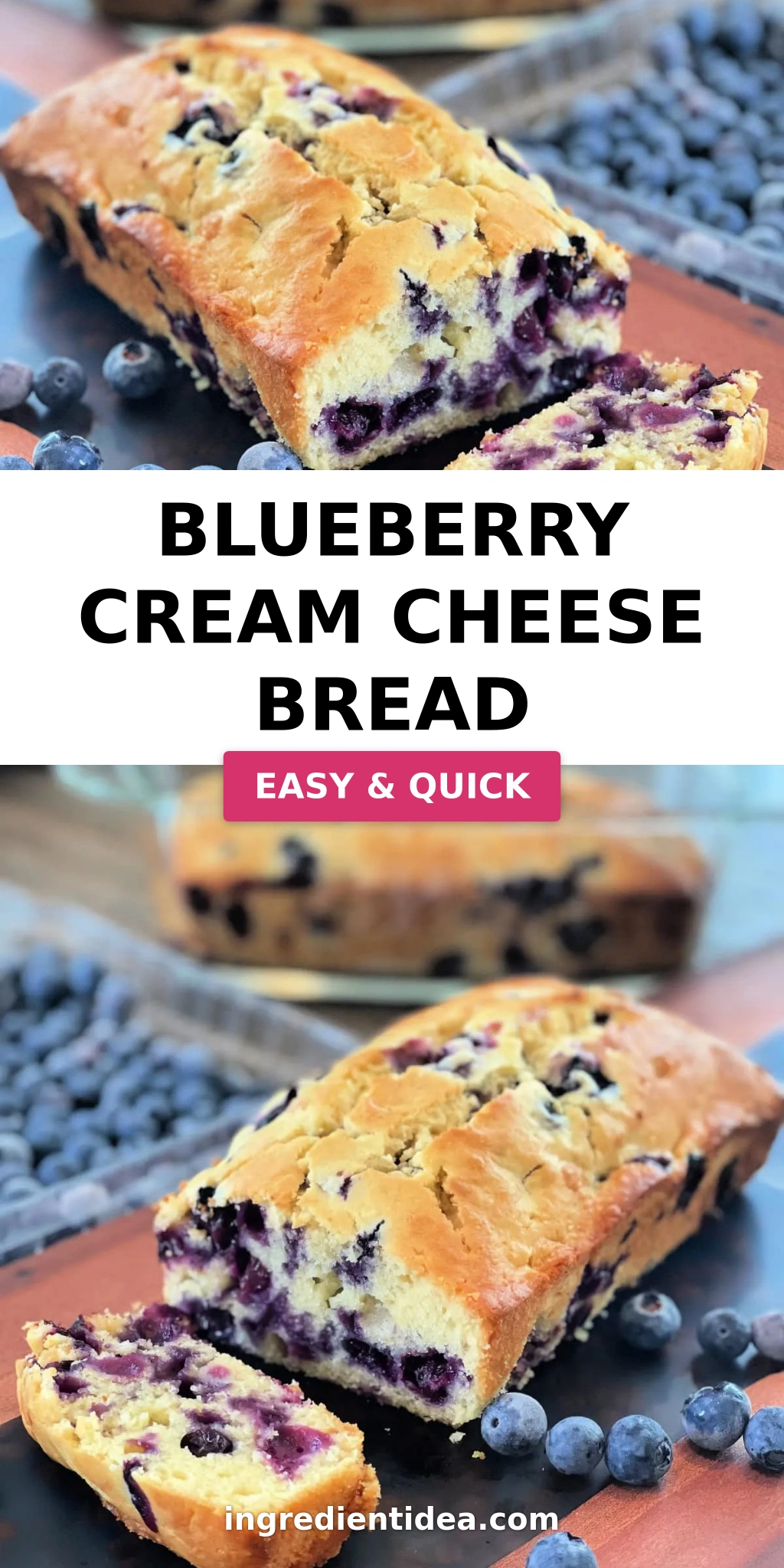 BLUEBERRY CREAM CHEESE BREAD