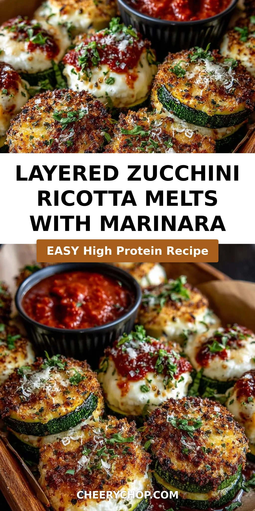 Layered Zucchini Ricotta Melts with Marinara