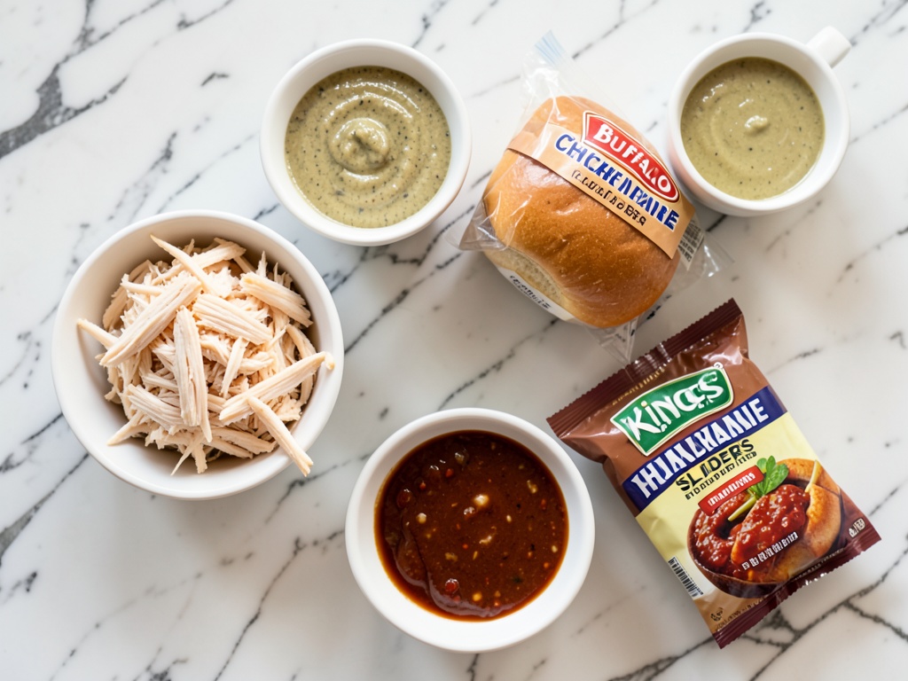 EASY BUFFALO CHICKEN SLIDERS