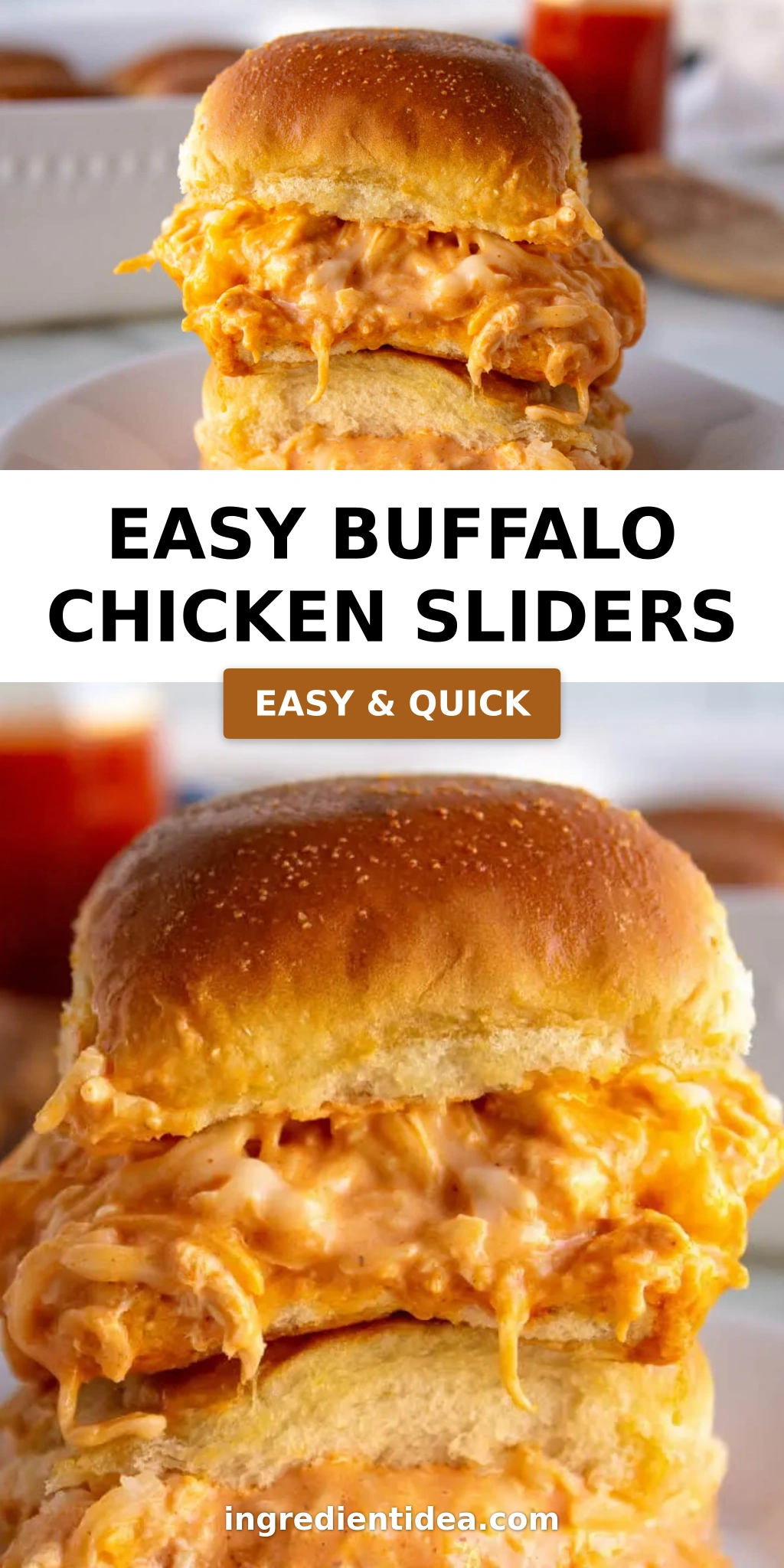 EASY BUFFALO CHICKEN SLIDERS