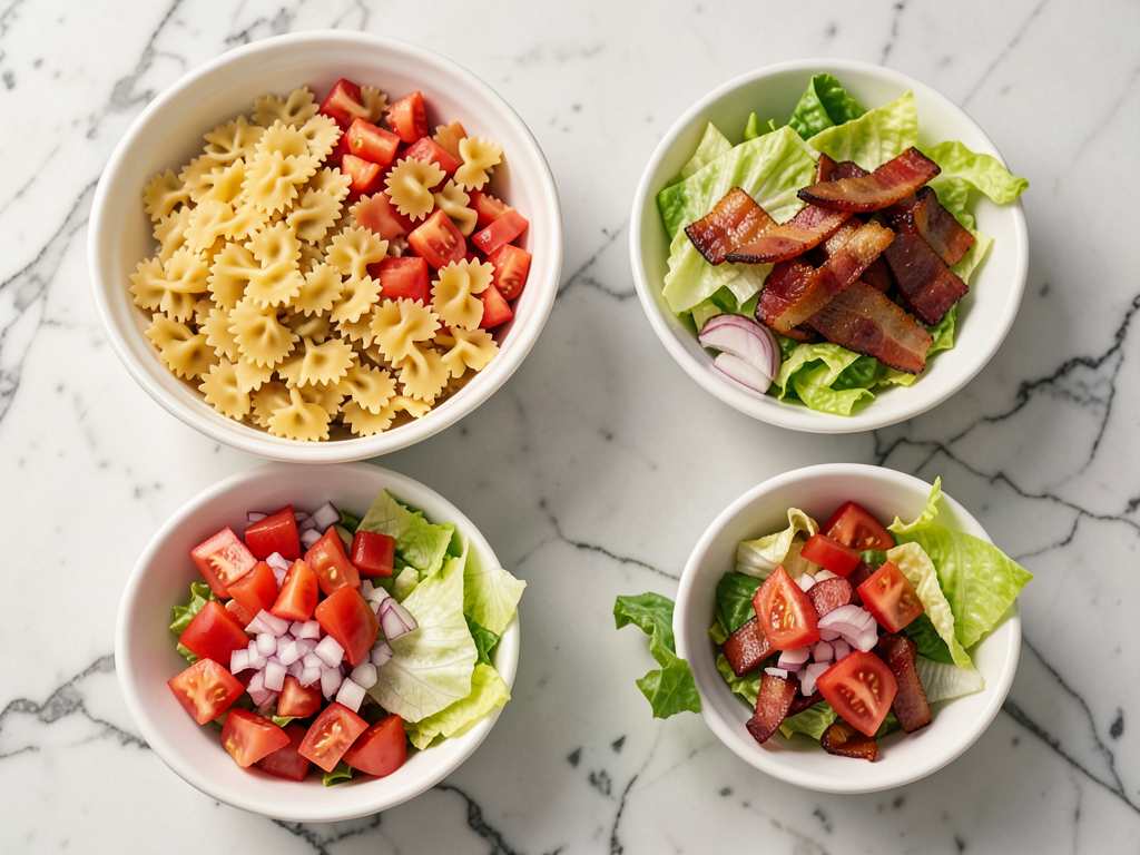 BLT Pasta Salad - Crunchy Creamy Sweet