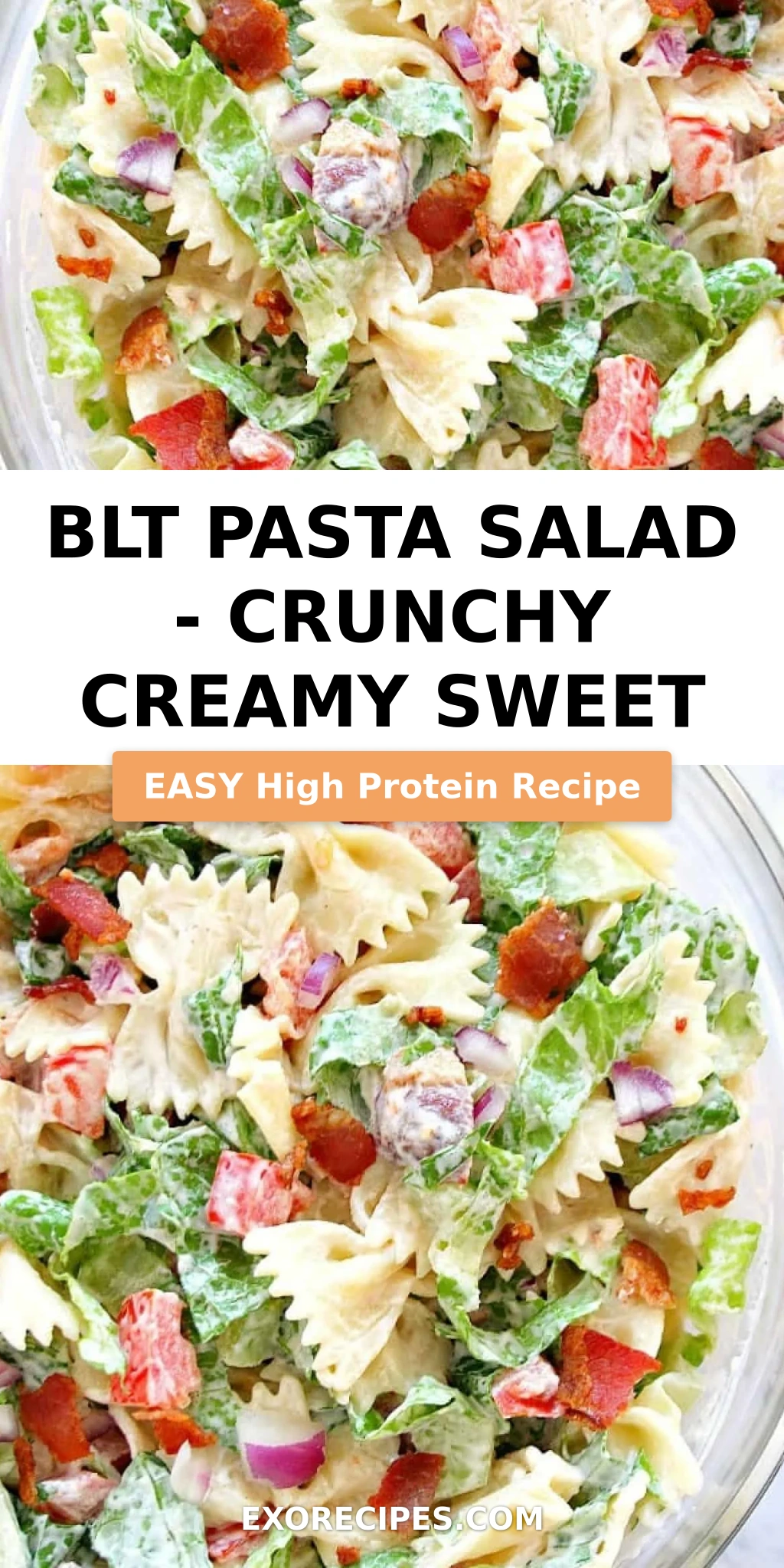BLT Pasta Salad - Crunchy Creamy Sweet