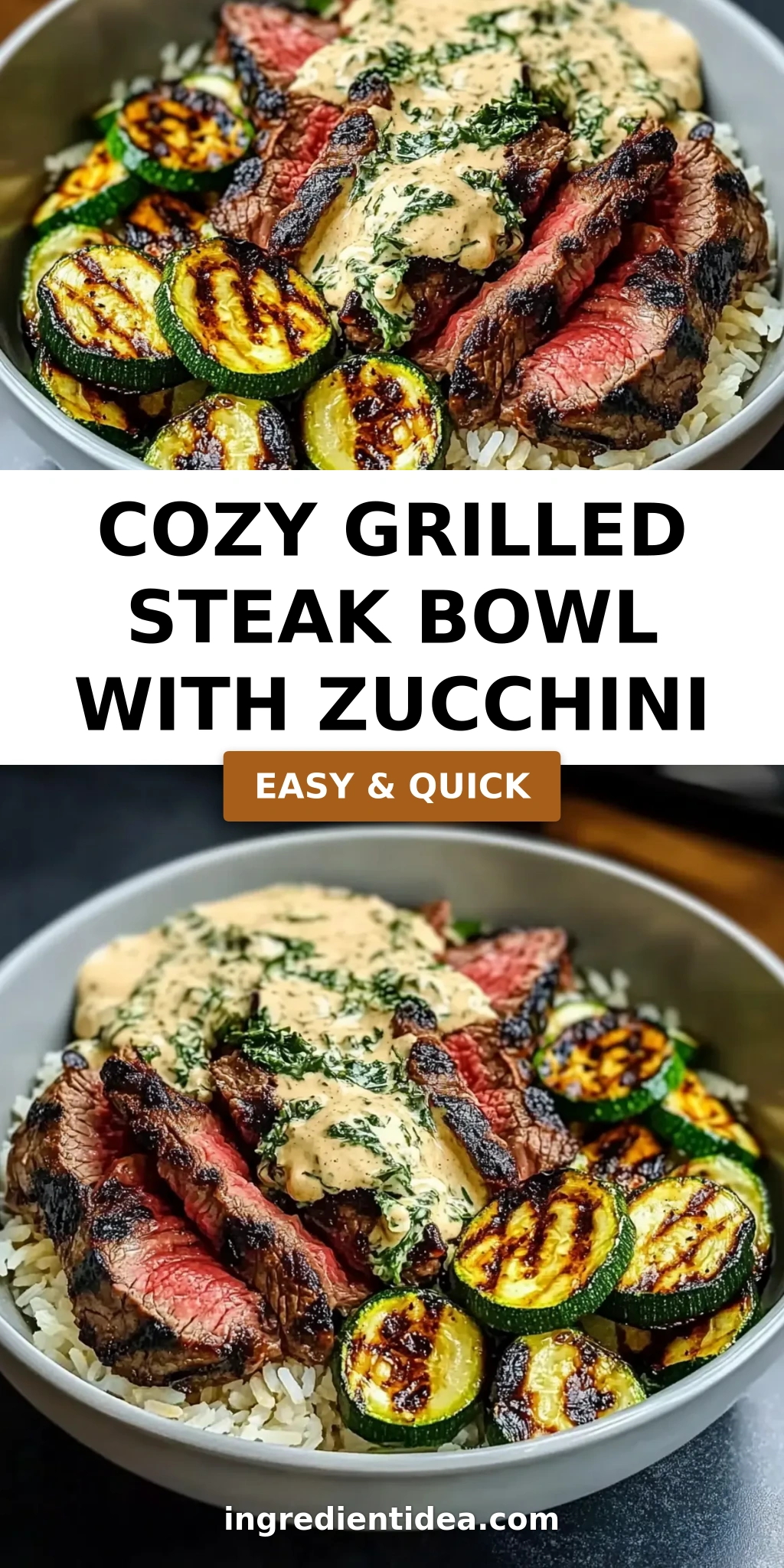 Cozy Grilled Steak Bowl with Zucchini