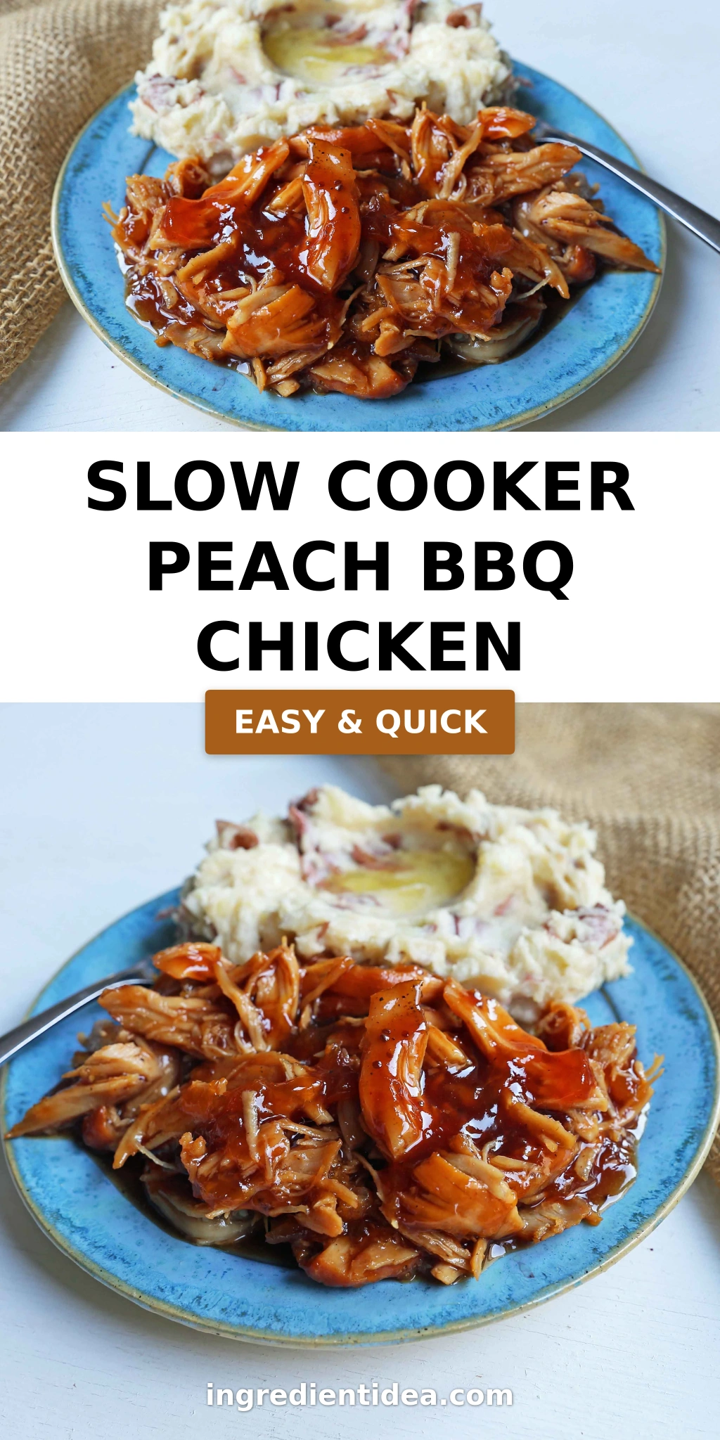 Slow Cooker Peach BBQ Chicken
