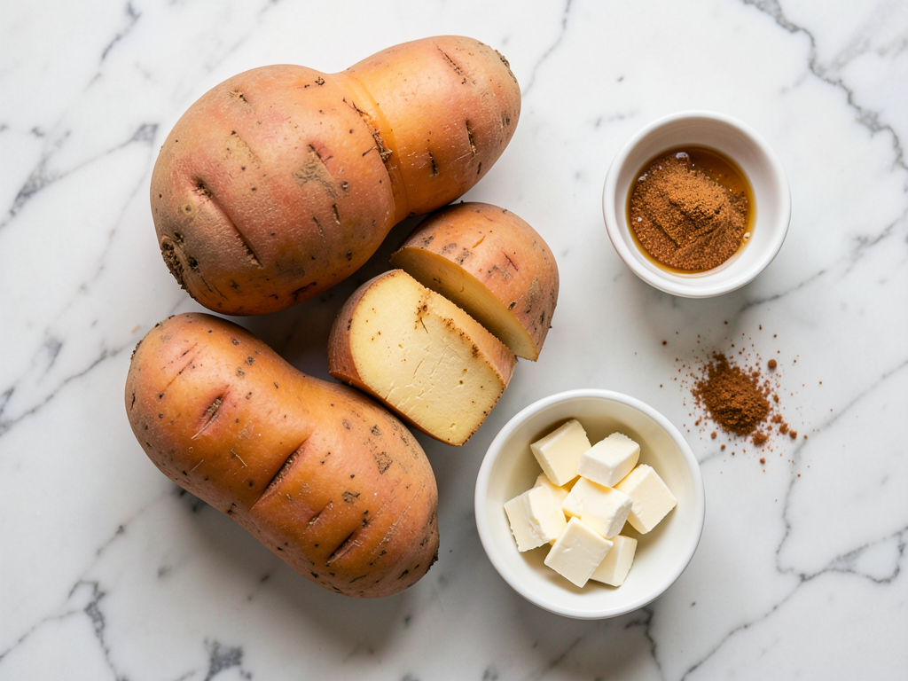 mini marshmallows on sweet potatoes