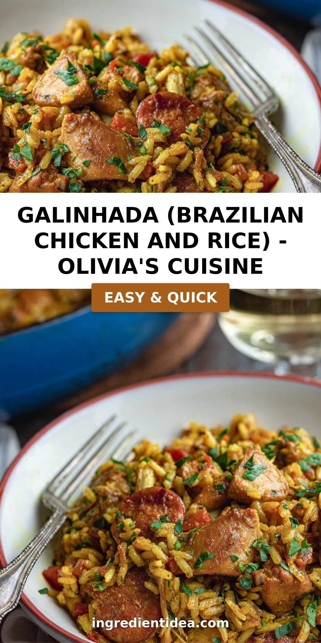 Galinhada (Brazilian Chicken and Rice) - Olivia's Cuisine