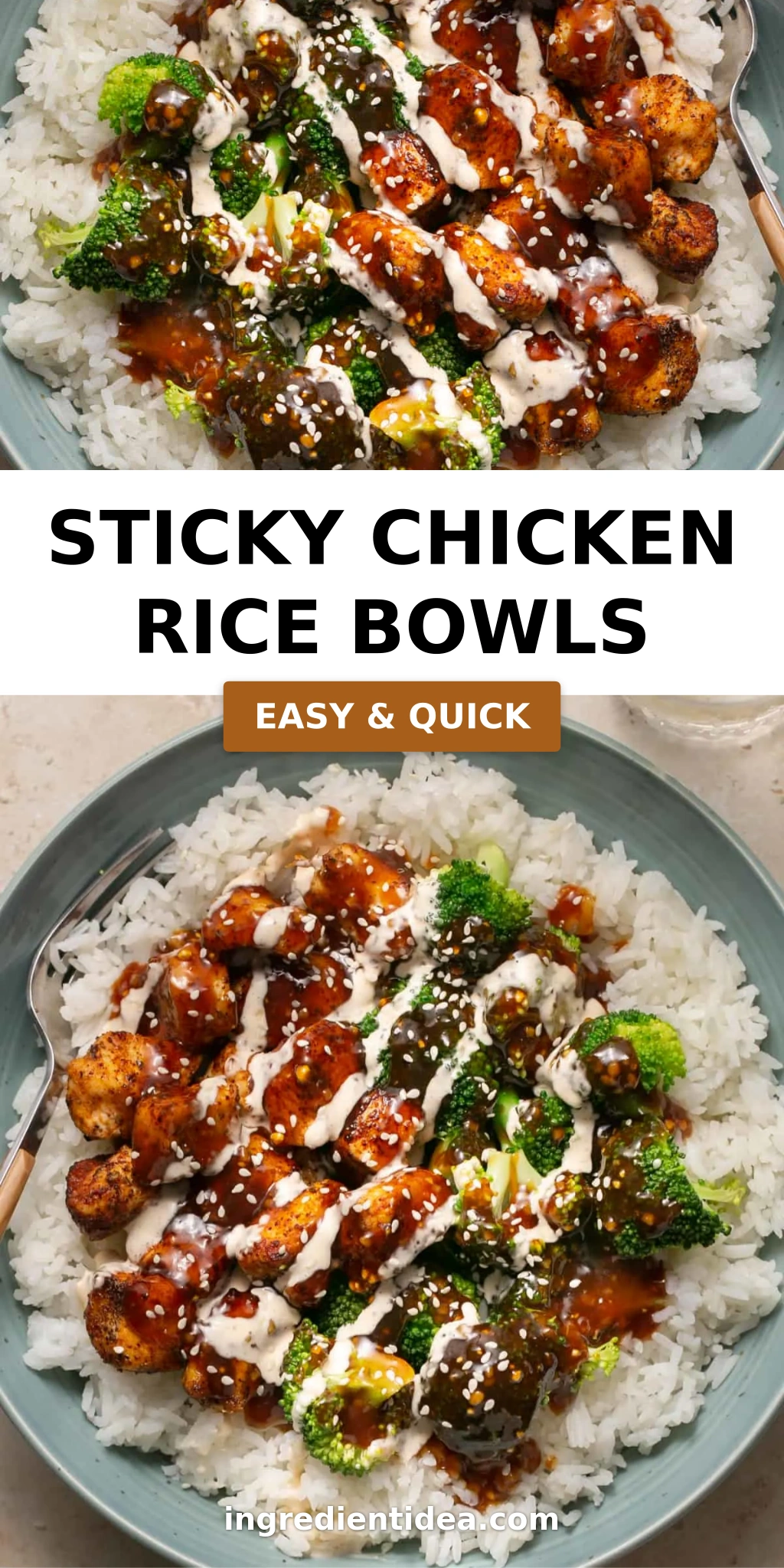 Sticky Chicken Rice Bowls