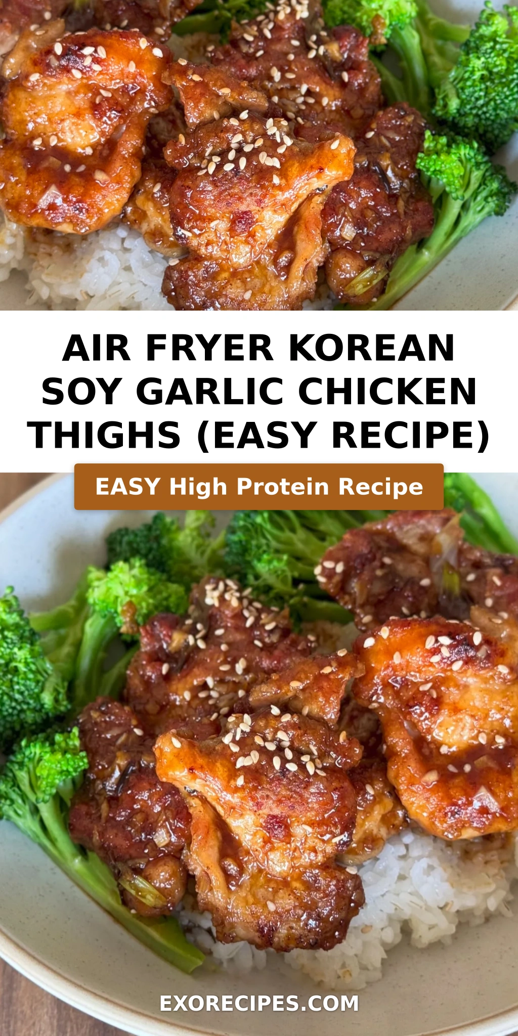 Air Fryer Korean Soy Garlic Chicken Thighs (Easy Recipe)
