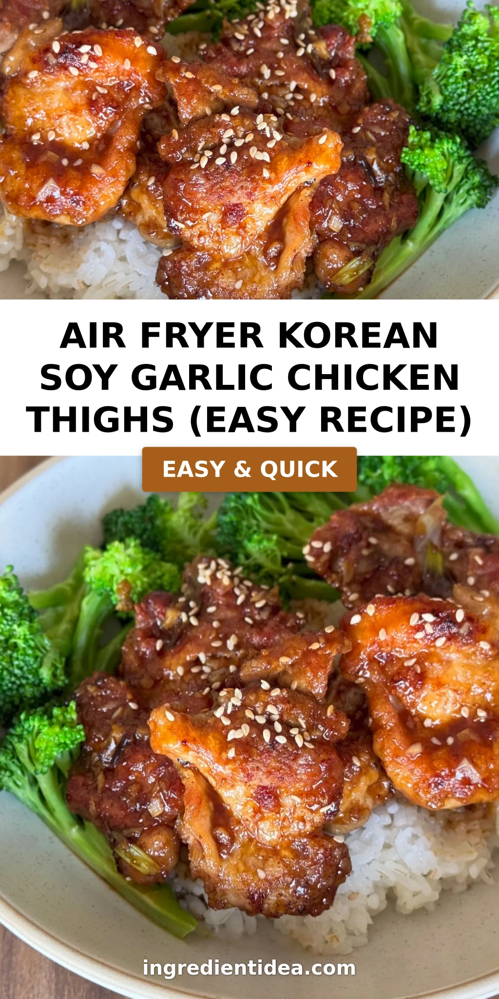 Air Fryer Korean Soy Garlic Chicken Thighs (Easy Recipe)