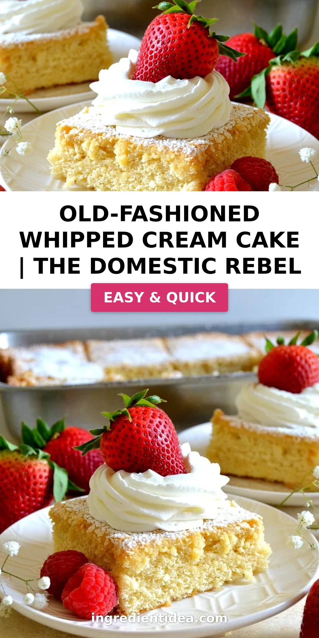 Old-Fashioned Whipped Cream Cake | The Domestic Rebel