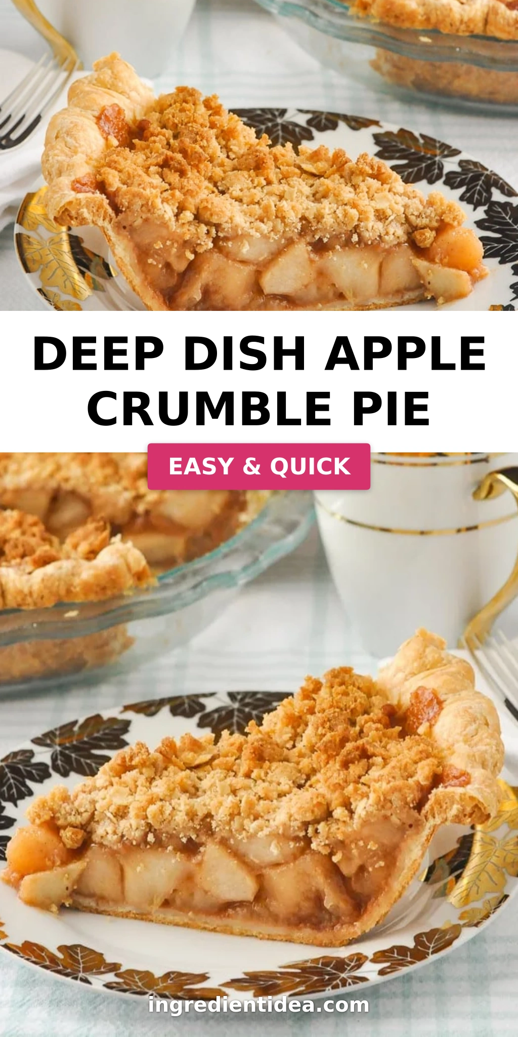 Deep Dish Apple Crumble Pie