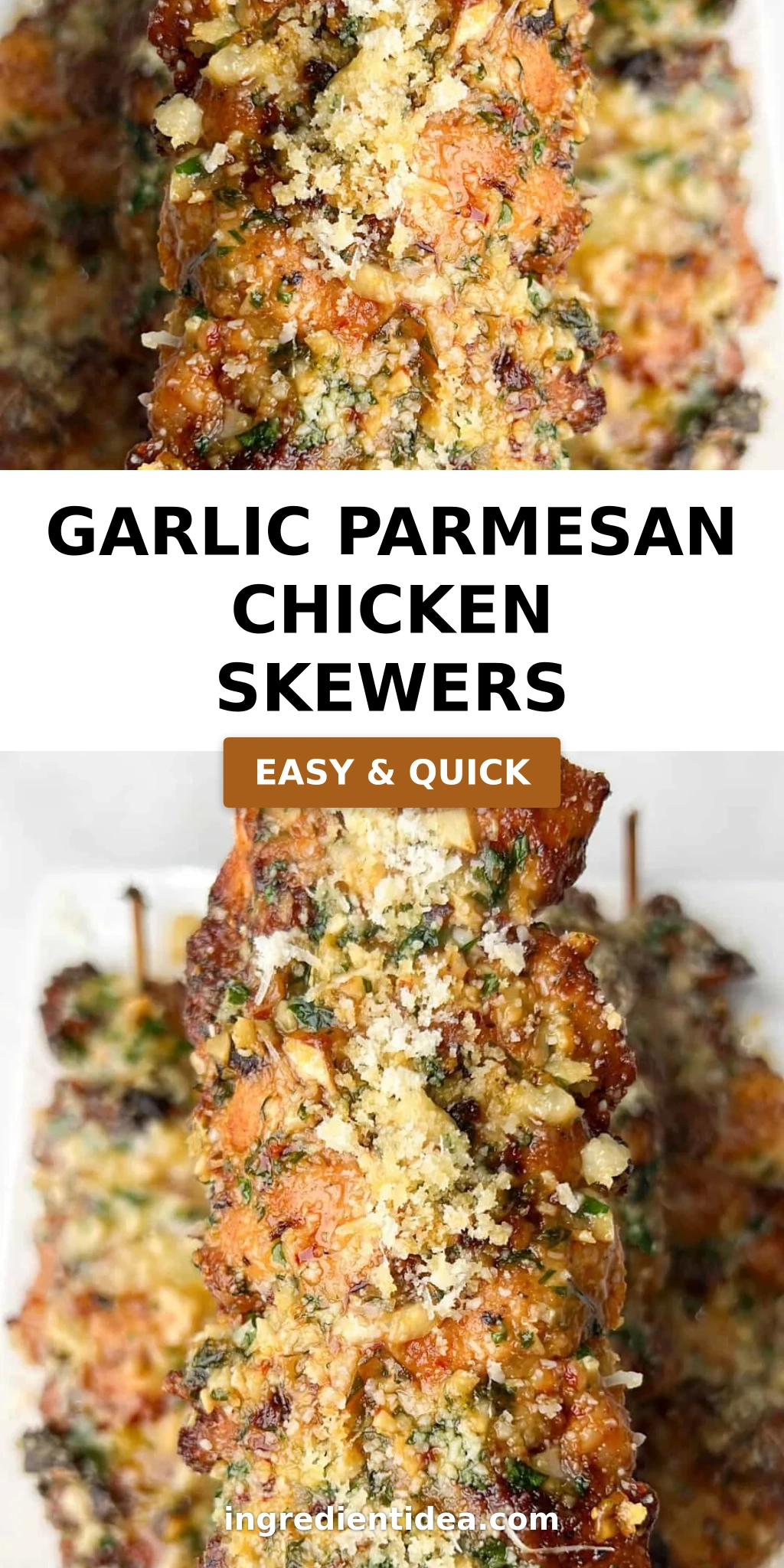 Garlic Parmesan Chicken Skewers