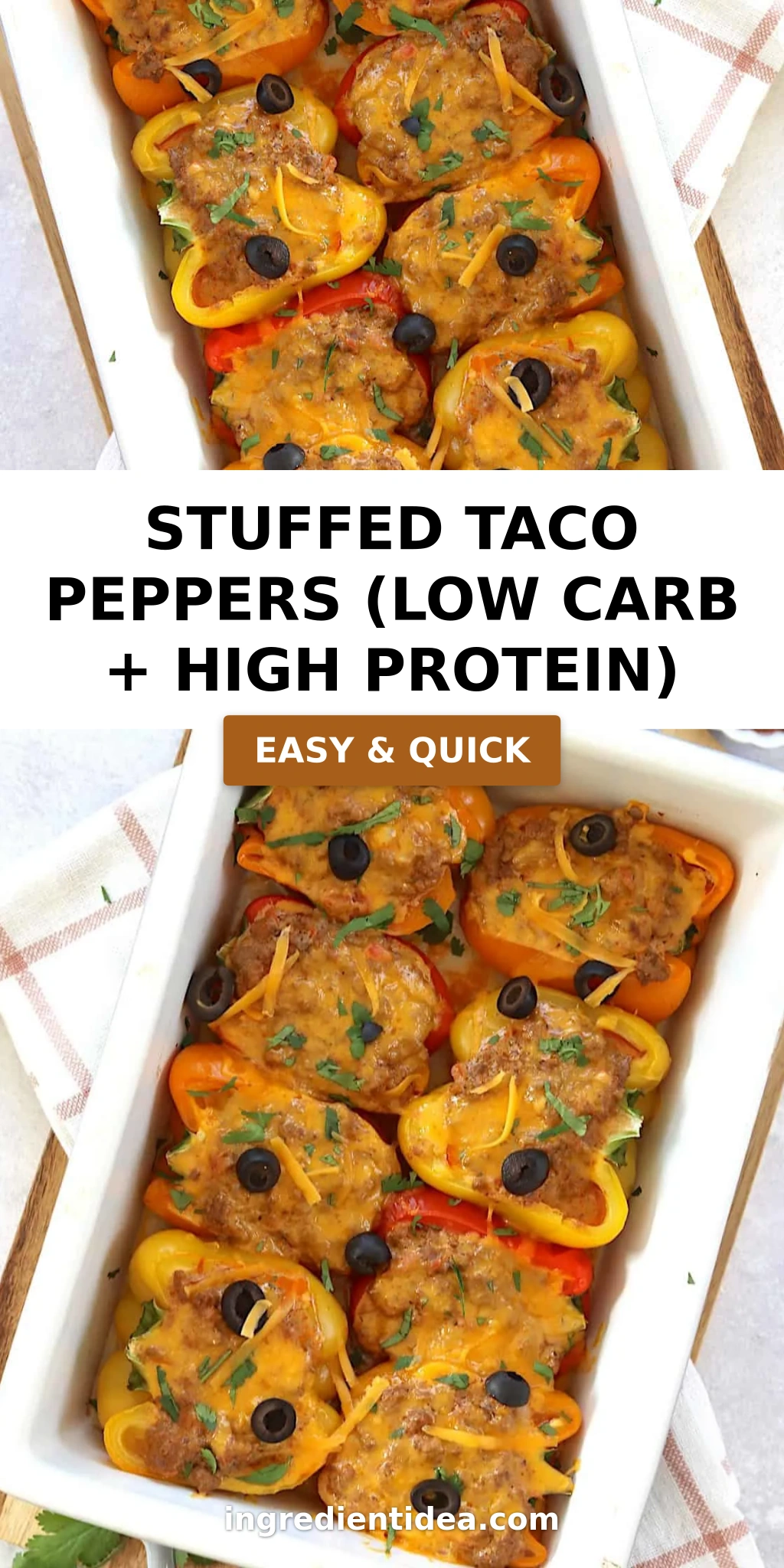 Stuffed Taco Peppers (Low Carb + High Protein)