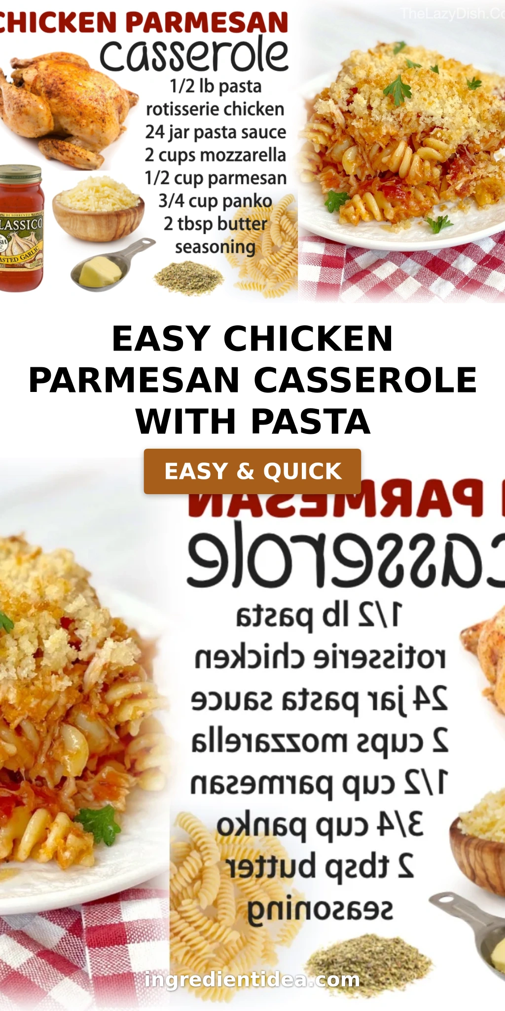 Easy Chicken Parmesan Casserole With Pasta