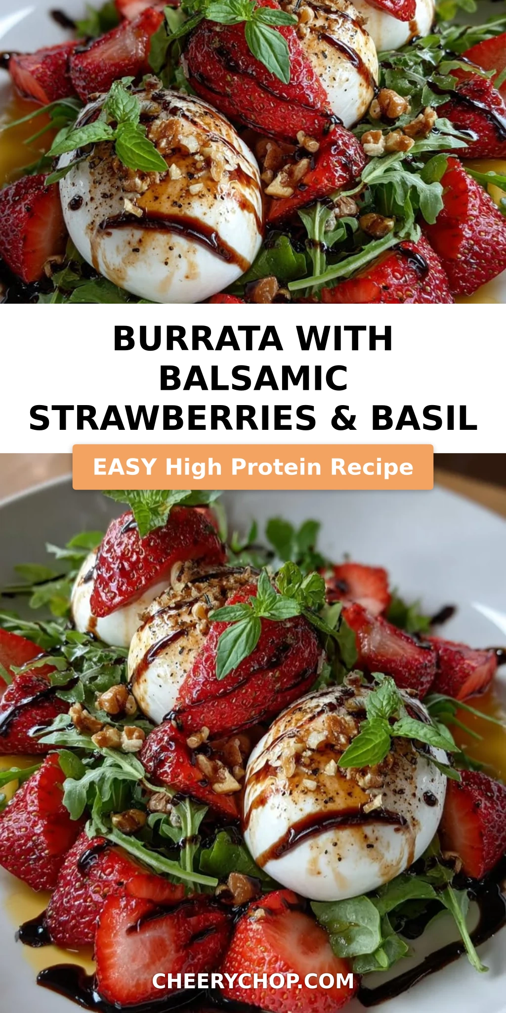 Burrata with Balsamic Strawberries & Basil