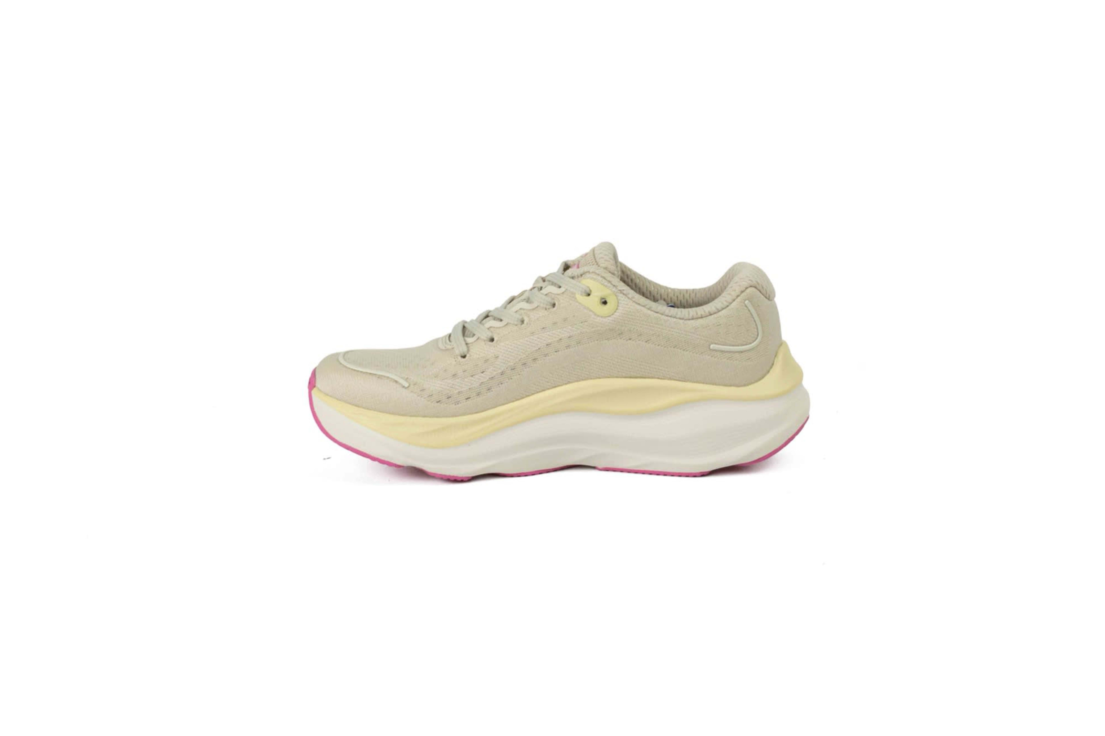 TENIS SKECHERS MUJER MAX RUN GRIS/AMARILLO vista 3