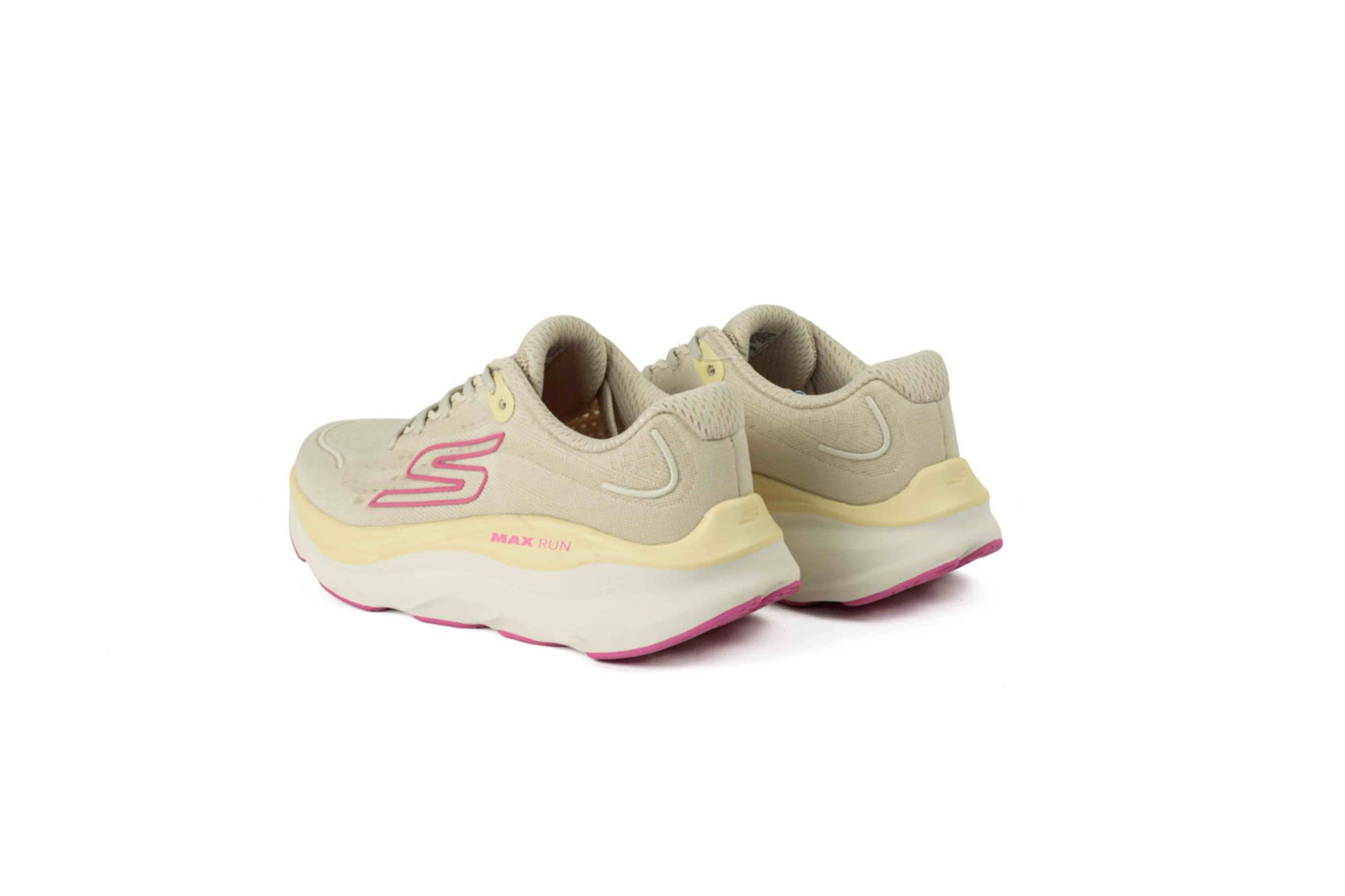 TENIS SKECHERS MUJER MAX RUN GRIS/AMARILLO vista 4