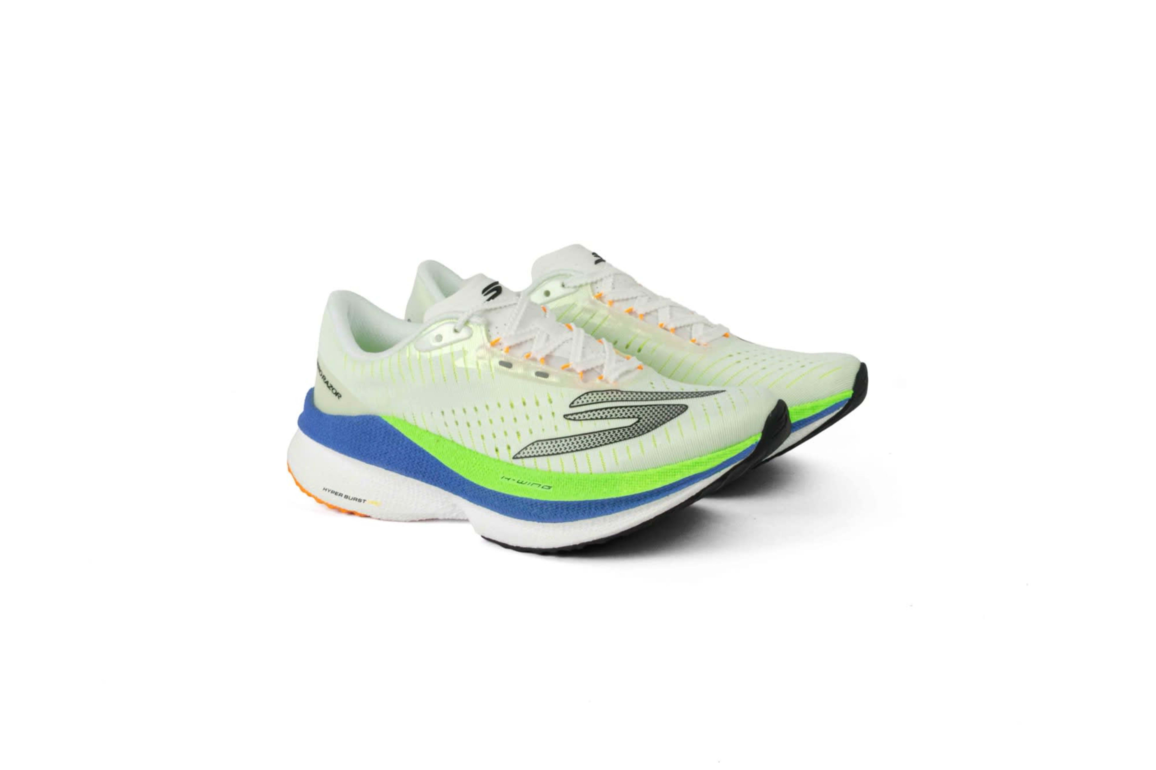 TENIS SKECHERS MUJER RUNNING AERO RAZOR BLANCO/VERDE vista 1